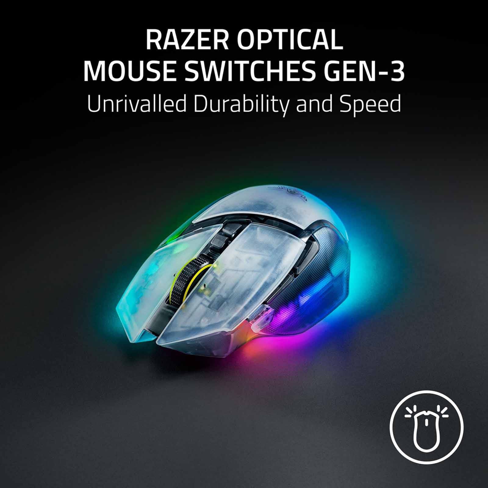 RAZER Basilisk V3 Pro 35k - Ergonomic Wireless Gaming Mouse - Phantom White Edition - Ap Packaging RZ01-05240400-R3A1-image 9