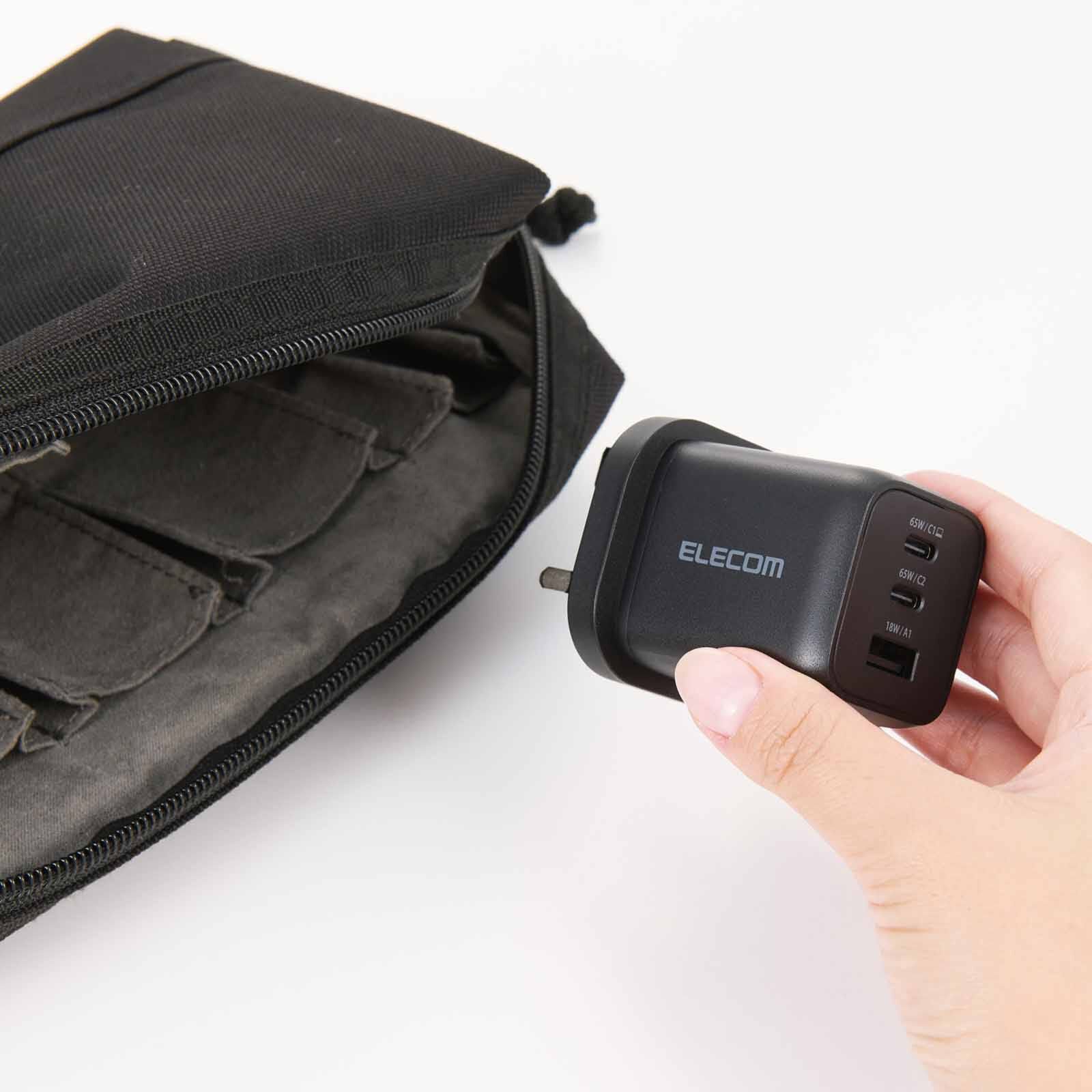 ELECOM 65w Pd Wall Charger C-2port A-1port MPA-ACAS02BFBK-image 4