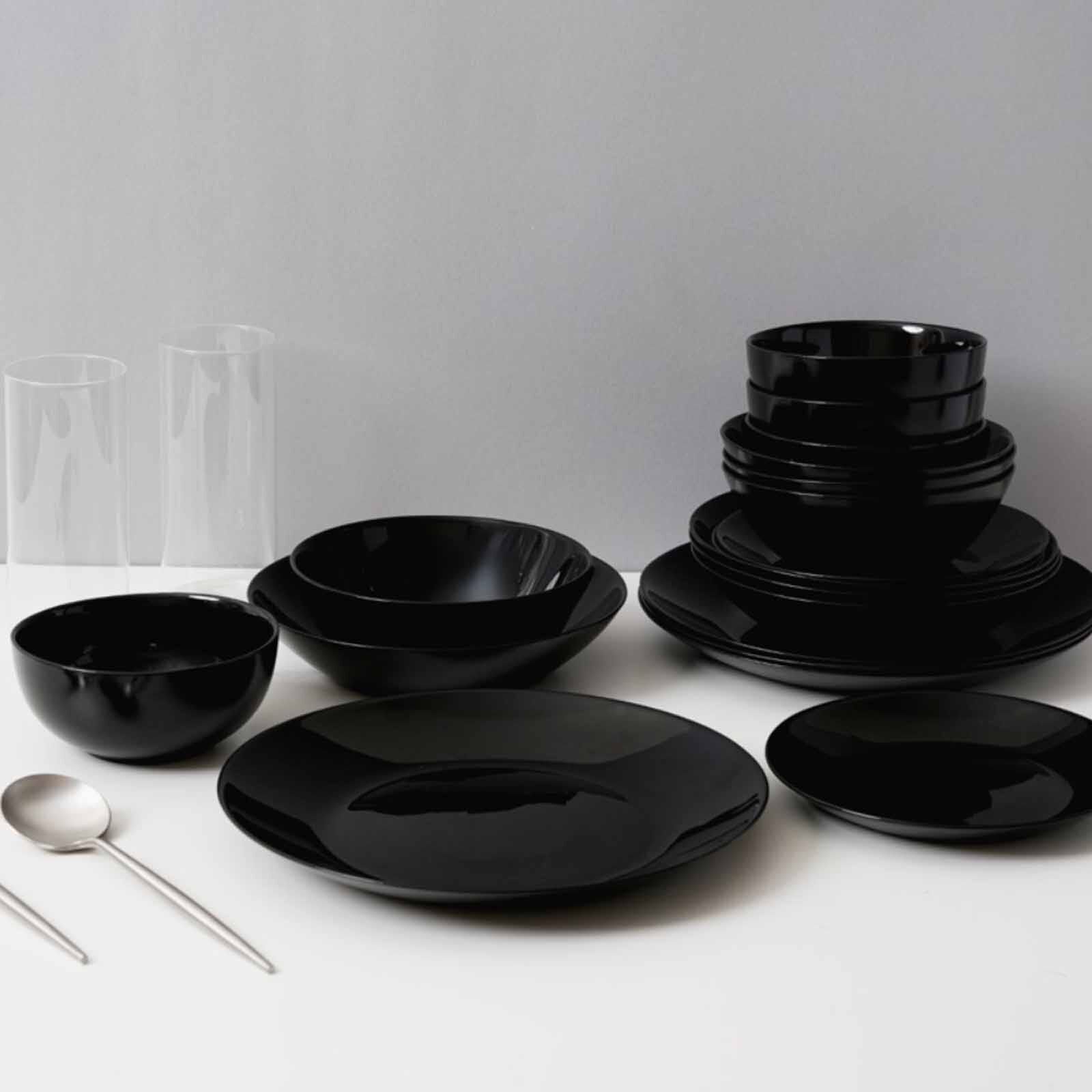 LA GOURMET Pearl Luxe 20pcs Dinner Set - Black LGPAL434876-image null