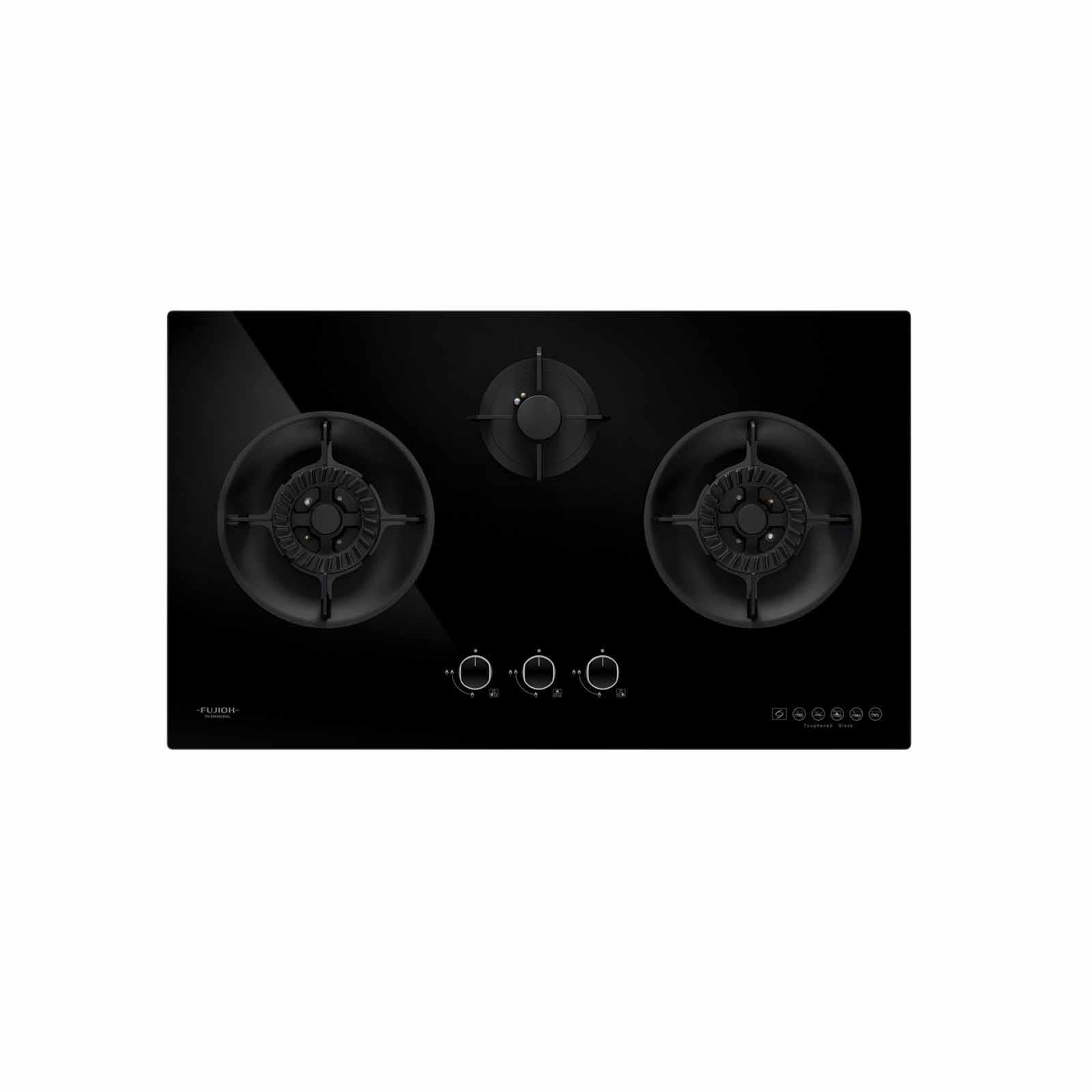 FUJIOH 78cm 3 Burners Gas Hob (lpg) - Glass (exclude Installation) FH-GS6530 SVGL LPG-image 1