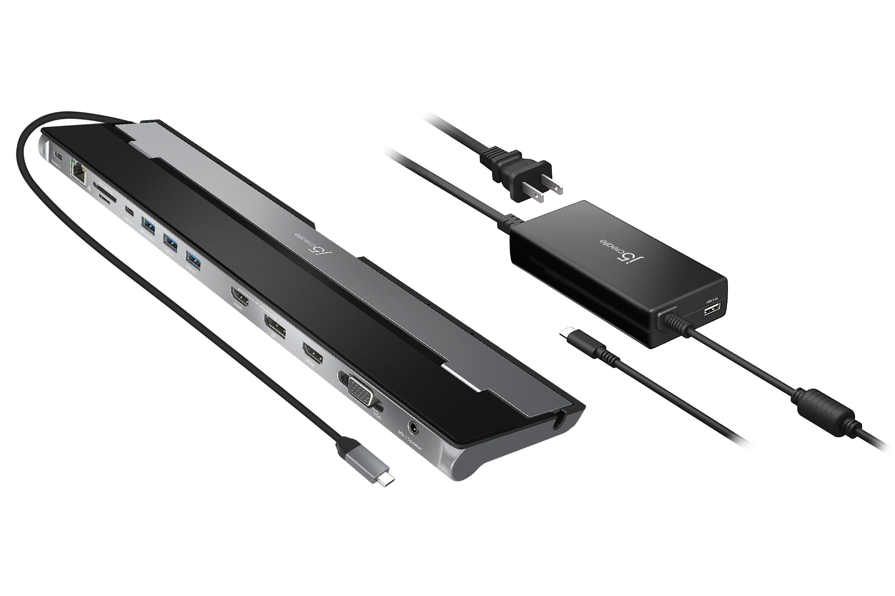 J5CREATE Usb-c Triple Monitors Docking Station With Power Adapter Included JCD543P-image 1