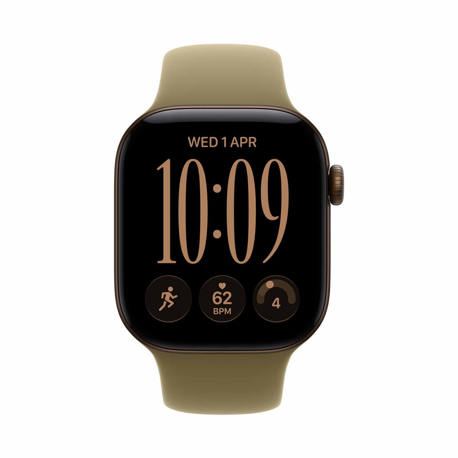 APPLE Watch Series 12 Gps 42mm Dark Bronze Aluminium Case With Olive Sport Band - M/l MJEG4X/A