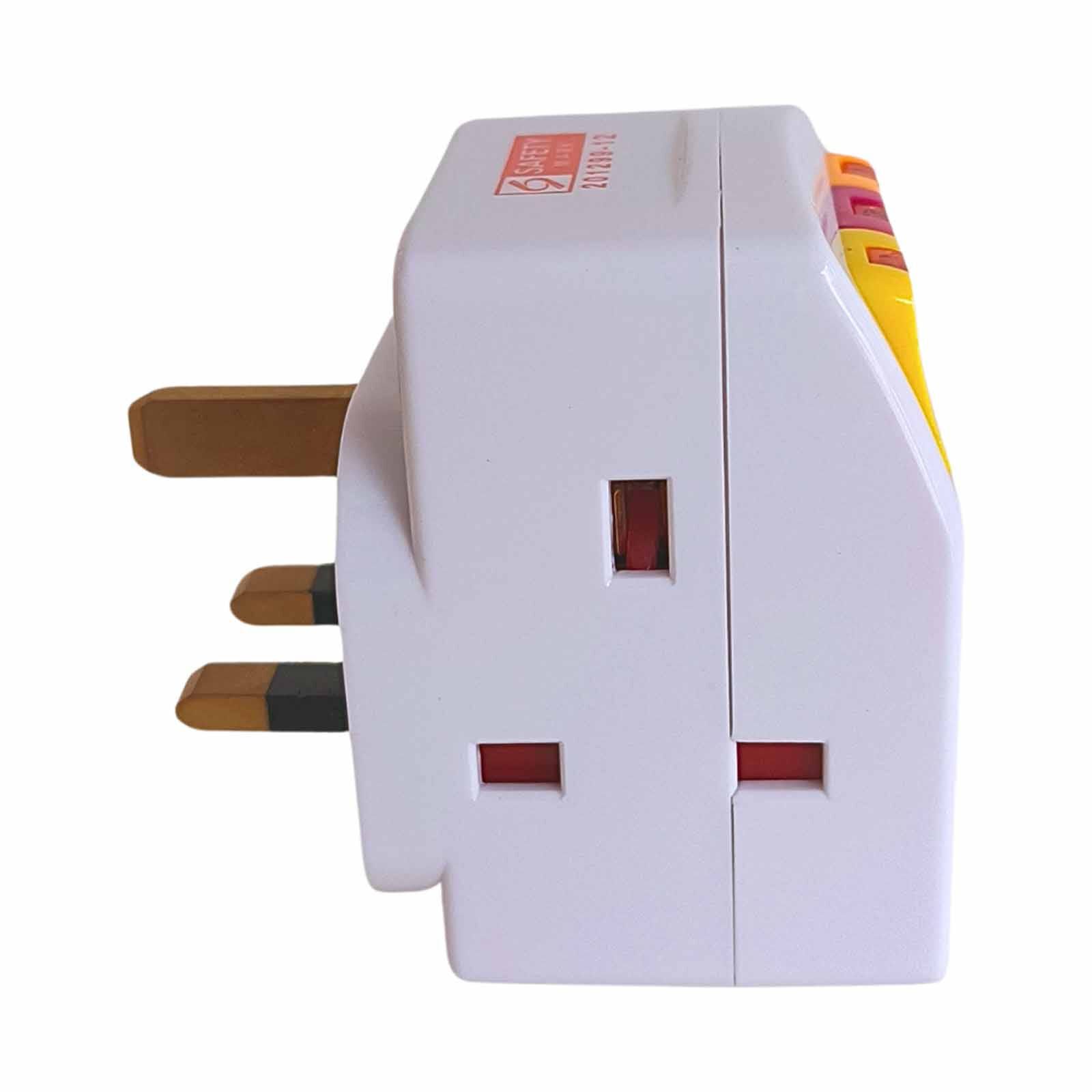 MORRIES 3 Way Adaptor With Switch And Surge Protection MS-3002 (COLOUR SWITCH)-image 5