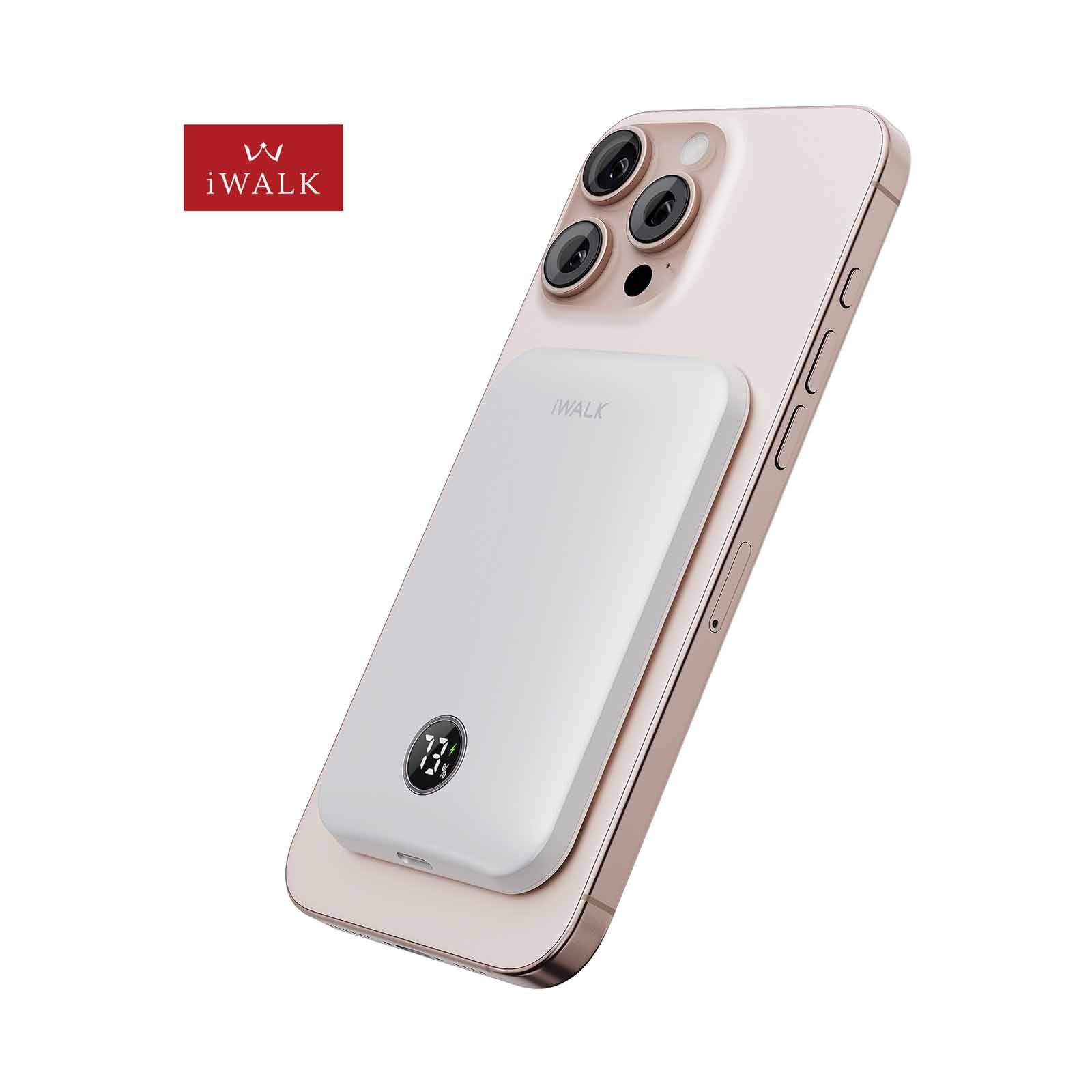 IWALK Powergrip Slim Magnetic Wireless Powerbank 5000mah For Iphone White MXB008-002A-image 1