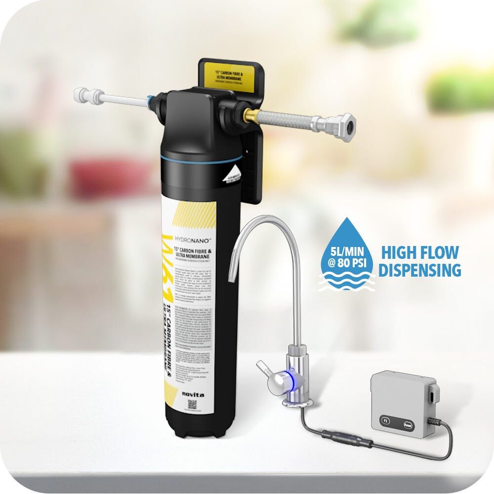 NOVITA Undersink Filtration System With Led Faucet - Silver W61 - SILVER FAUCET