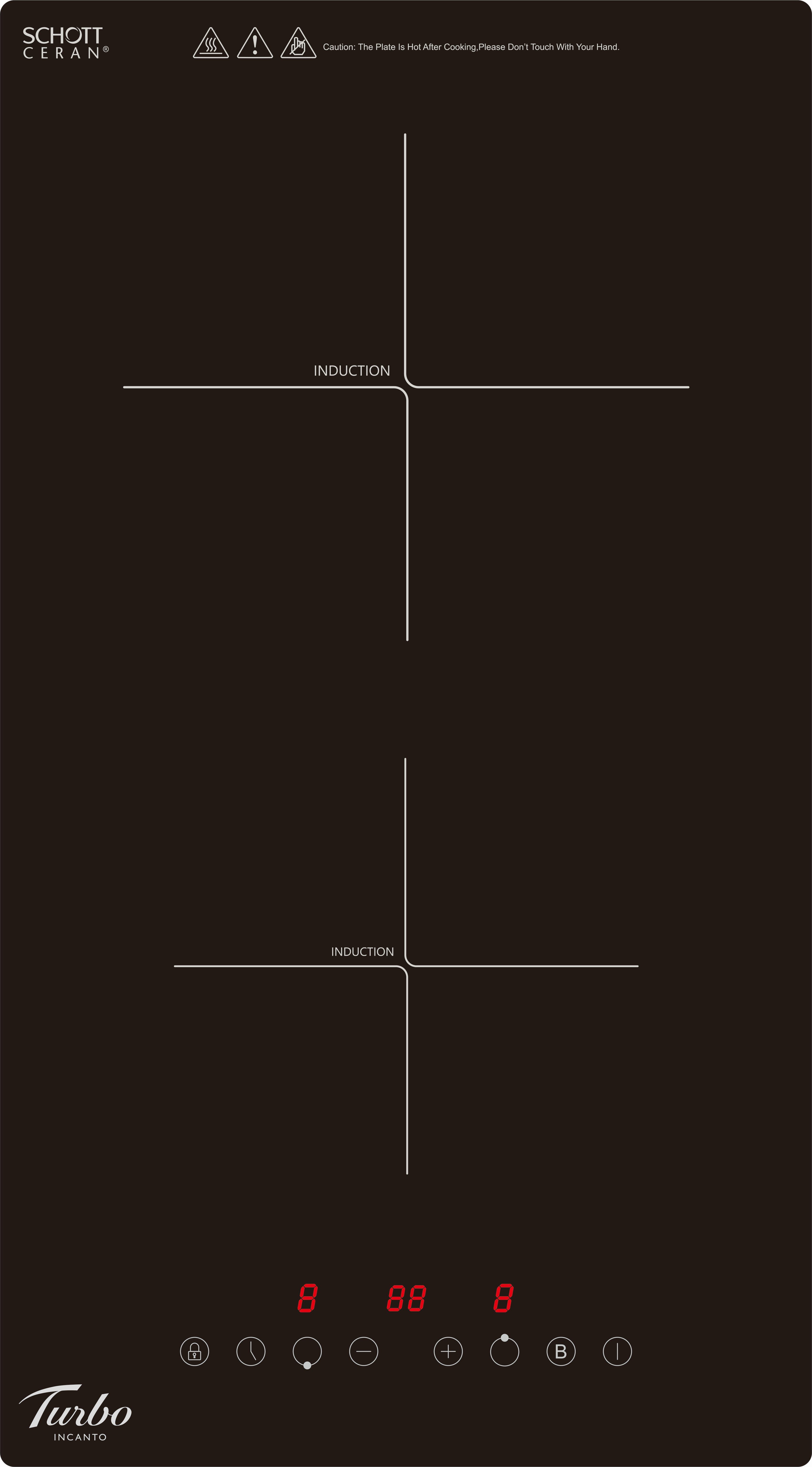 TURBO 30cm 2 Zones Induction Hob With Touch Control (excl. Install) TIA902-image null