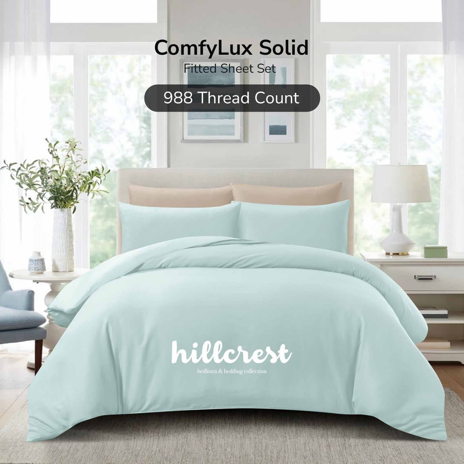 HILLCREST Hillcrest I Comfylux Solid 988tc I Light Mint I Super Single Fitted Sheet ( Oe ) 6837 I SS I FS I LIGHT MINT-image 1