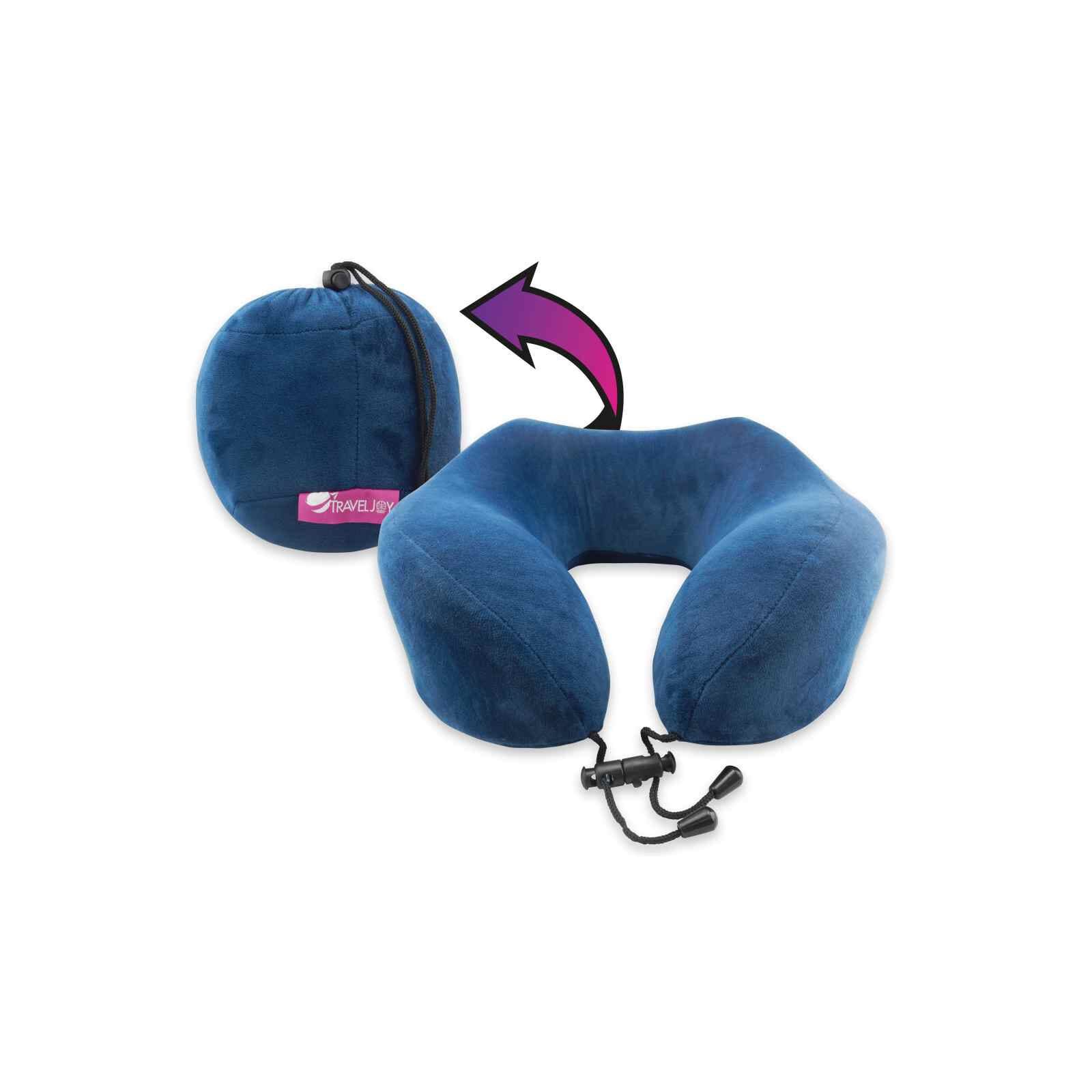 TRAVEL JOY Rollable Travel Pillow Memory Foam - Velvet Navy TJRTP-NV-image 1
