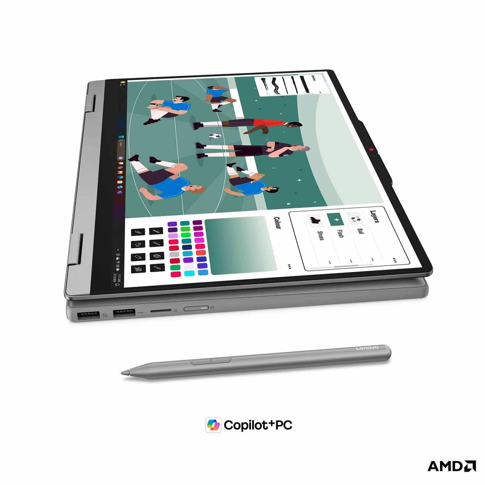 LENOVO 14in Wuxga Ips Amd Ai 7 445 16gb Amd Radeon 840m 1tb Ssd Win 11 Home IDEAPAD 5 2-IN-1 14AGP11 83UH0008SB-image 6
