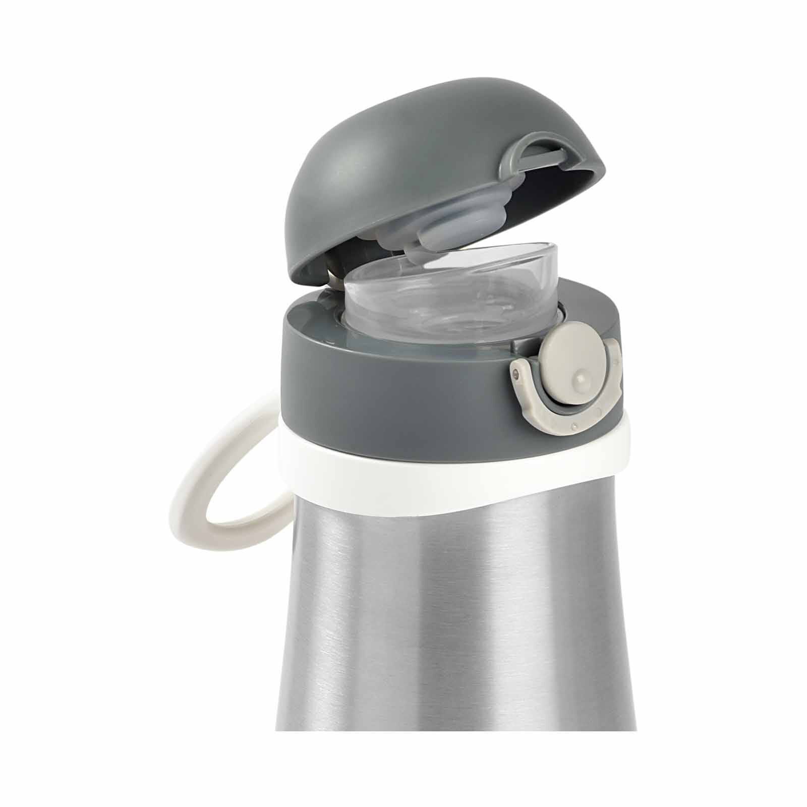BEABA Spout Bottle 350ml - Mineral Grey (online) STAINLESS STEEL-image 6