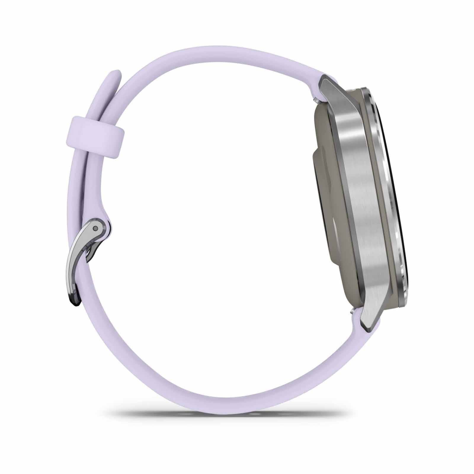 GARMIN Venu 4 - 41mm Silver With Periwinkle Silicone Band GM-010-03013-41-image 7