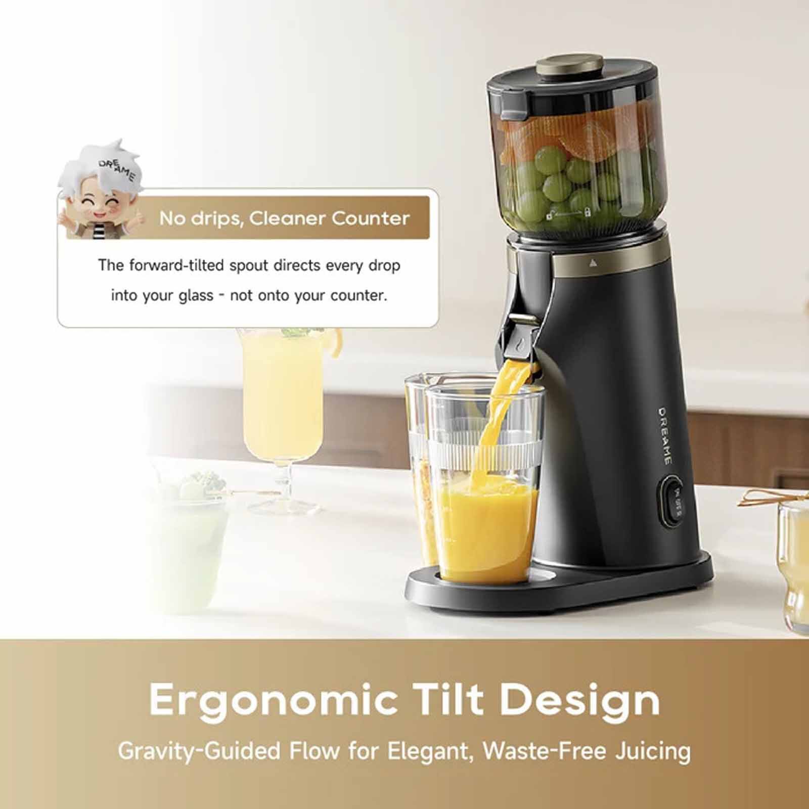 DREAME Sj30 Flownutri Tilt Slow Juicer DM-SJ30-BK-image 3