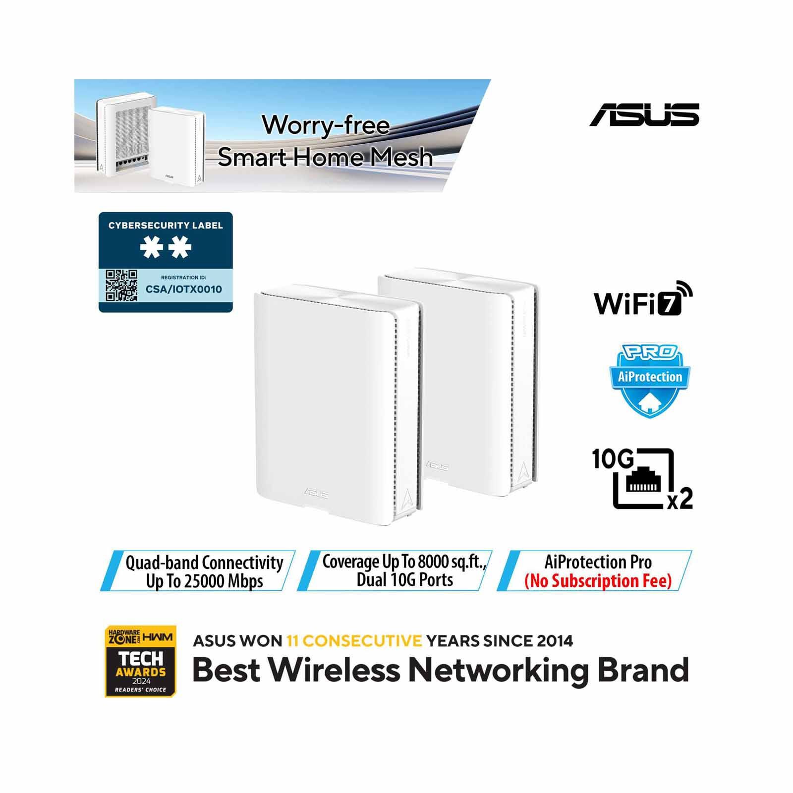 ASUS Mesh Wifi 7 System BQ16 (W-2-PK)