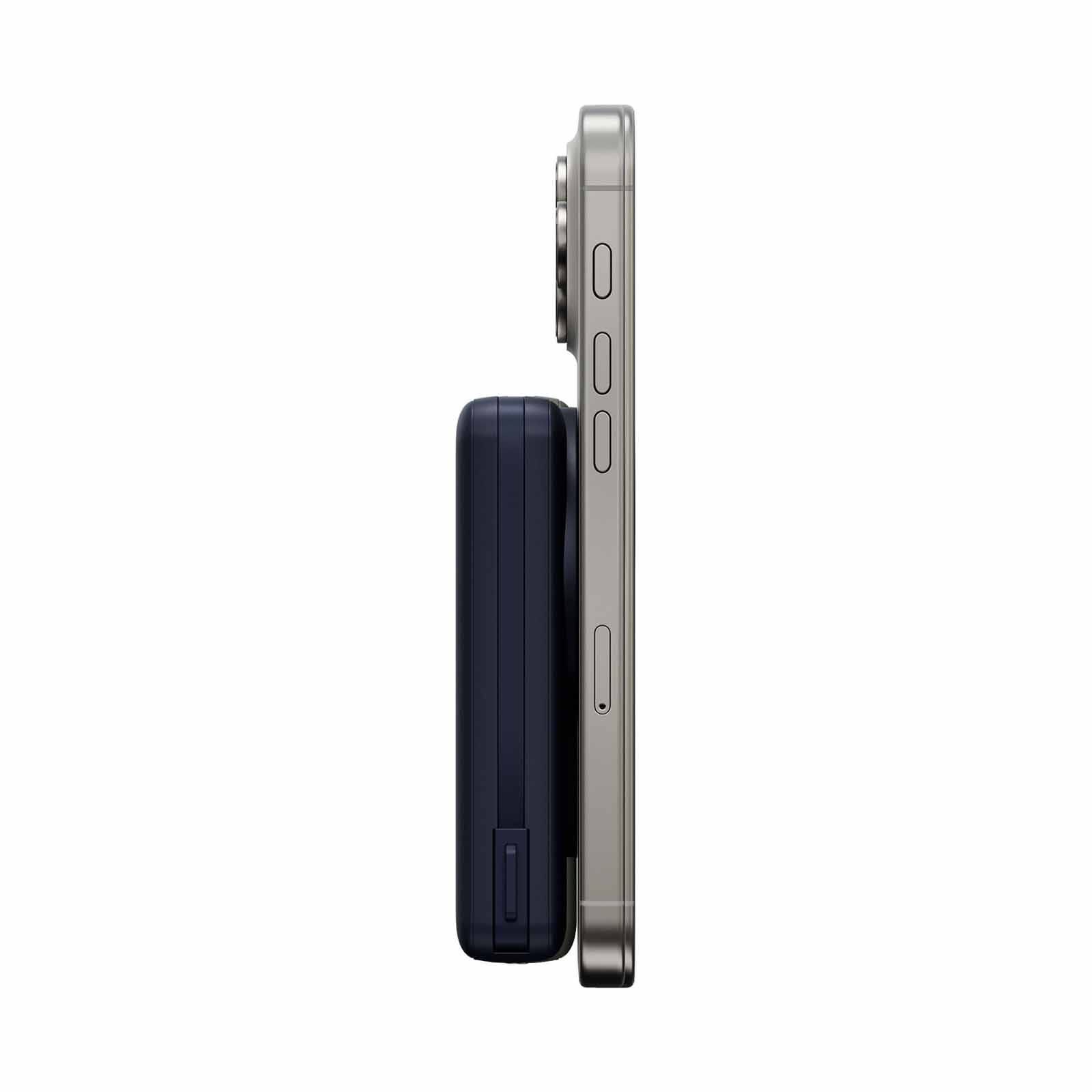 ENERGEA Magpac Pro Plus, 10000mah Magsafe Compatible Qi2 Powerbank With Built-in Cable And Stand - Blue MP-PROPLUS-BLU-image 4
