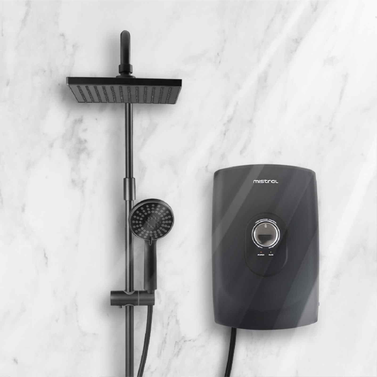MISTRAL Shower Water Heater With Dc Pump - Matt Black MSH99-MB-image 3