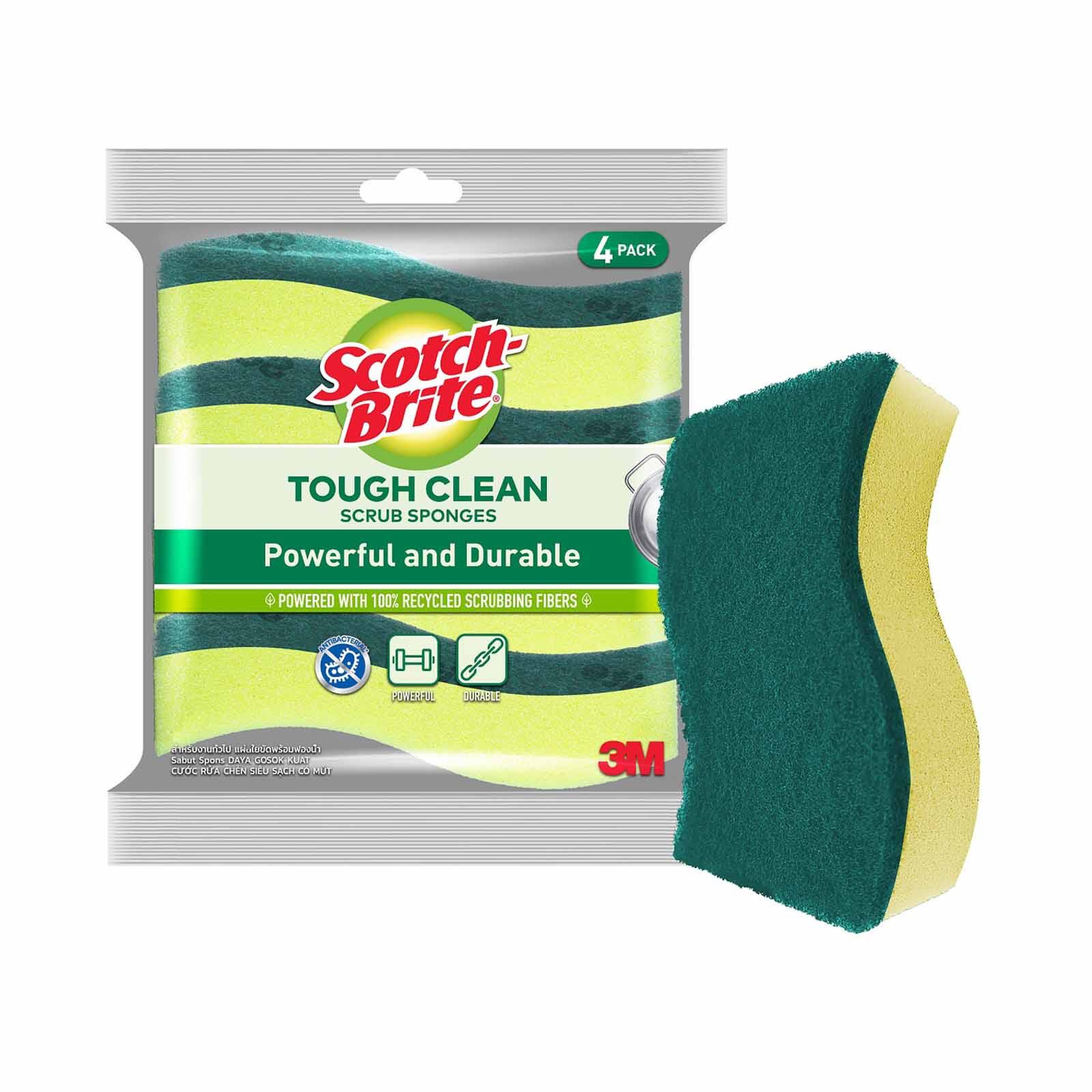3M SCOTCHB S/b Heavy Duty Scrub-sponge 4pc/pk 213VP-image 1