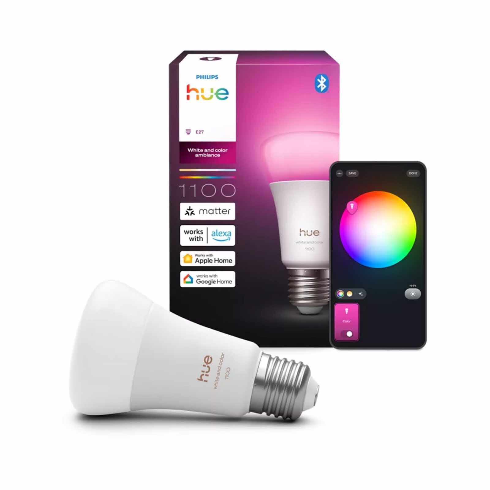 PHILIPS HU White And Color Ambiance A60 E27 Smart Bulb - 1100 929003853514-image 7