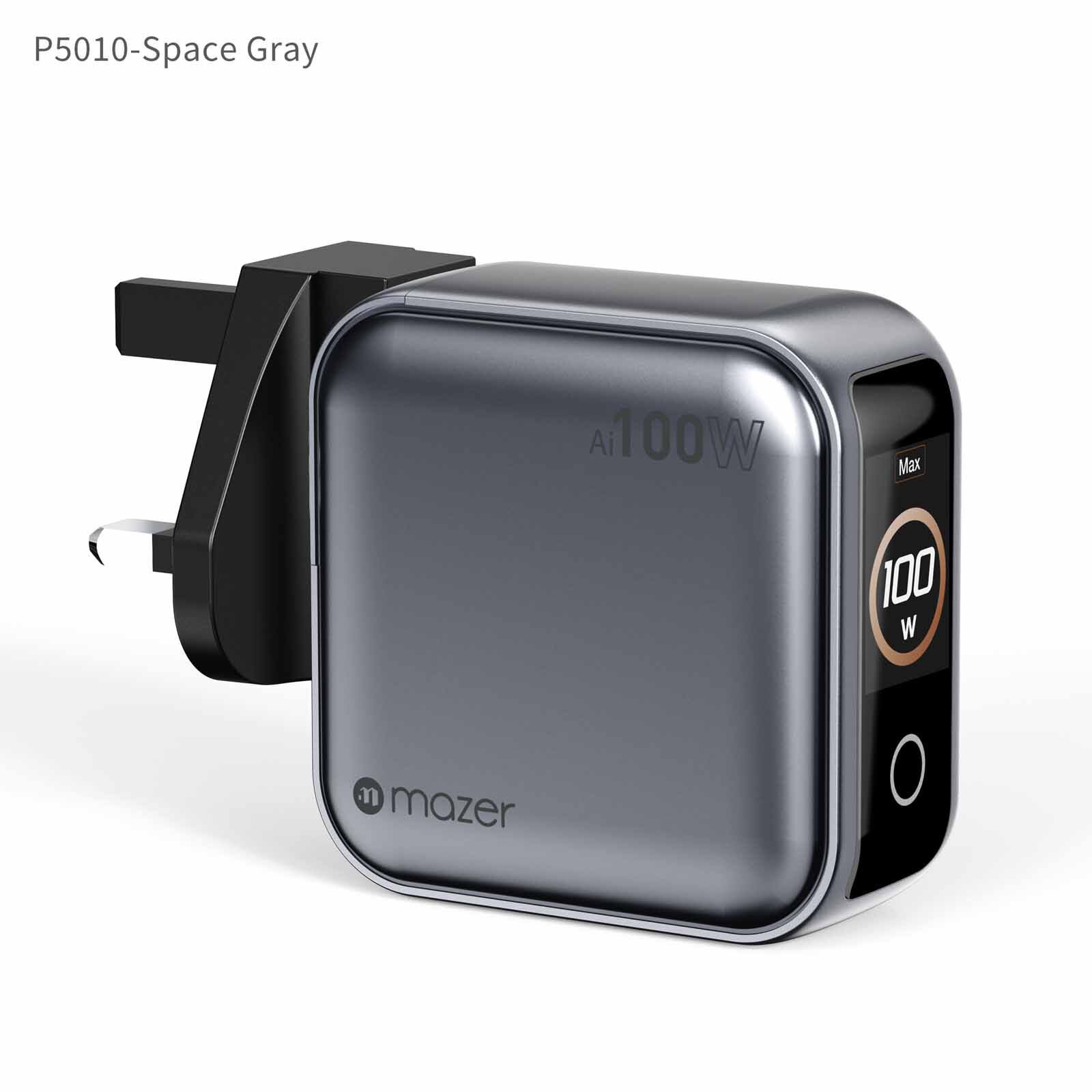 MAZER Ai Prestigegan Pd100w 2c1a Mini Wall Charger-grey M-AI-G100W-V7UK-GY-image 1