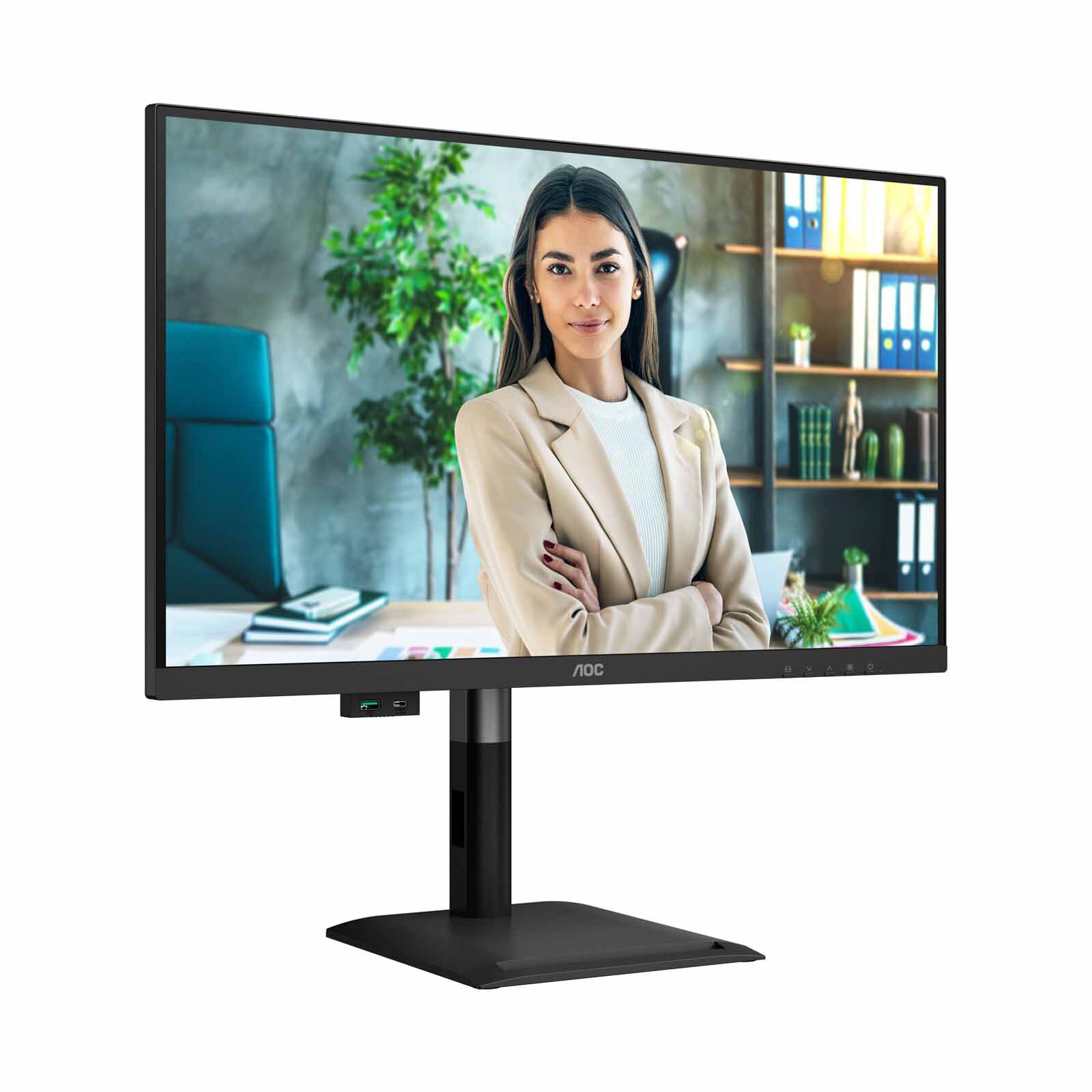 AOC 27in Ips Uhd 60hz Usb-c Pd96w With Adjustable Stand Monitor U27P4C-image 2
