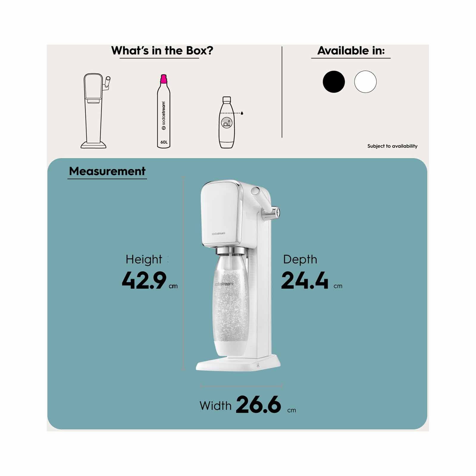 SODASTREAM Sparkling Water Maker - White ART - 1013511650-image 4