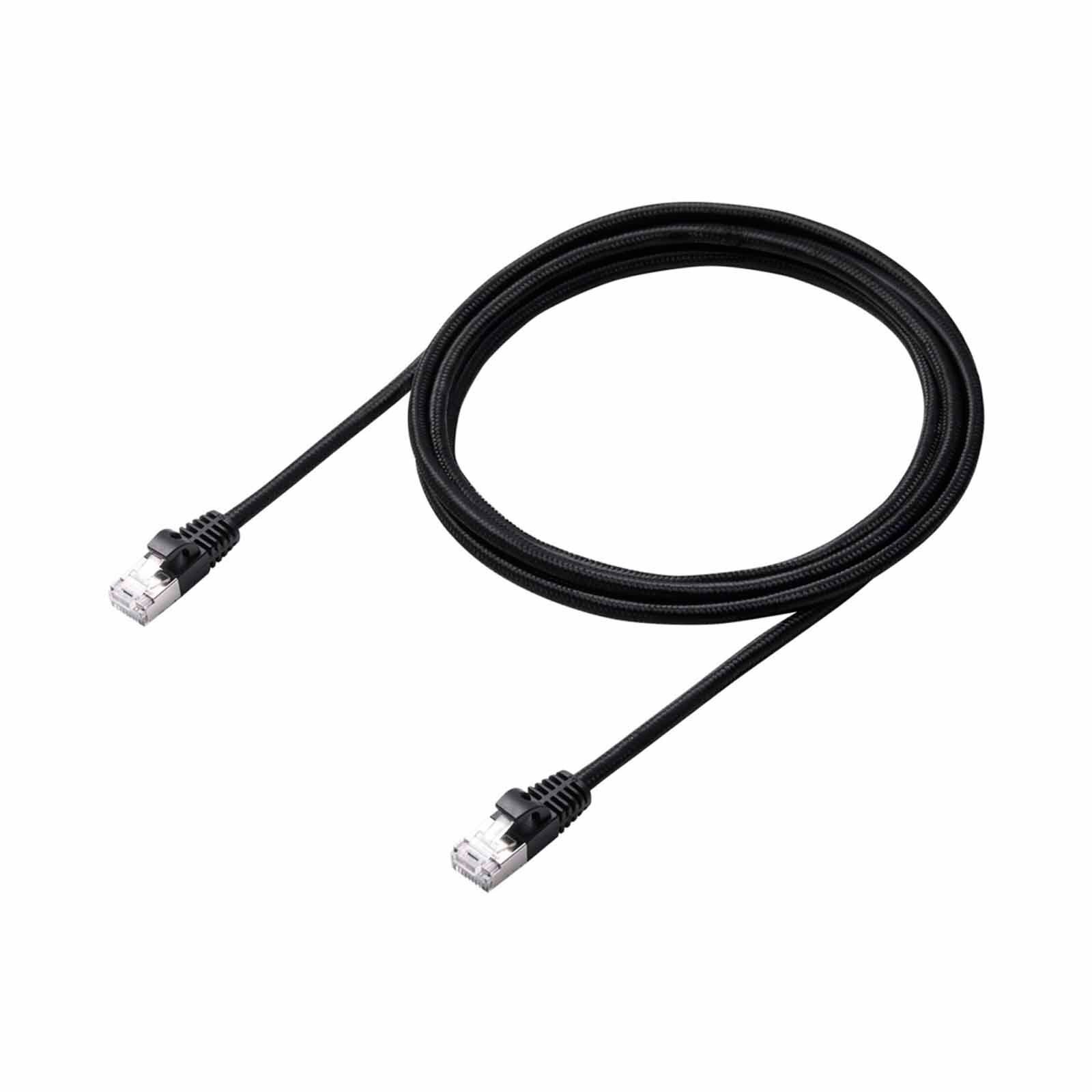 ELECOM Cat 7 Lan Cable Mesh 2m - Black LD-TWSM/BK20-image 5