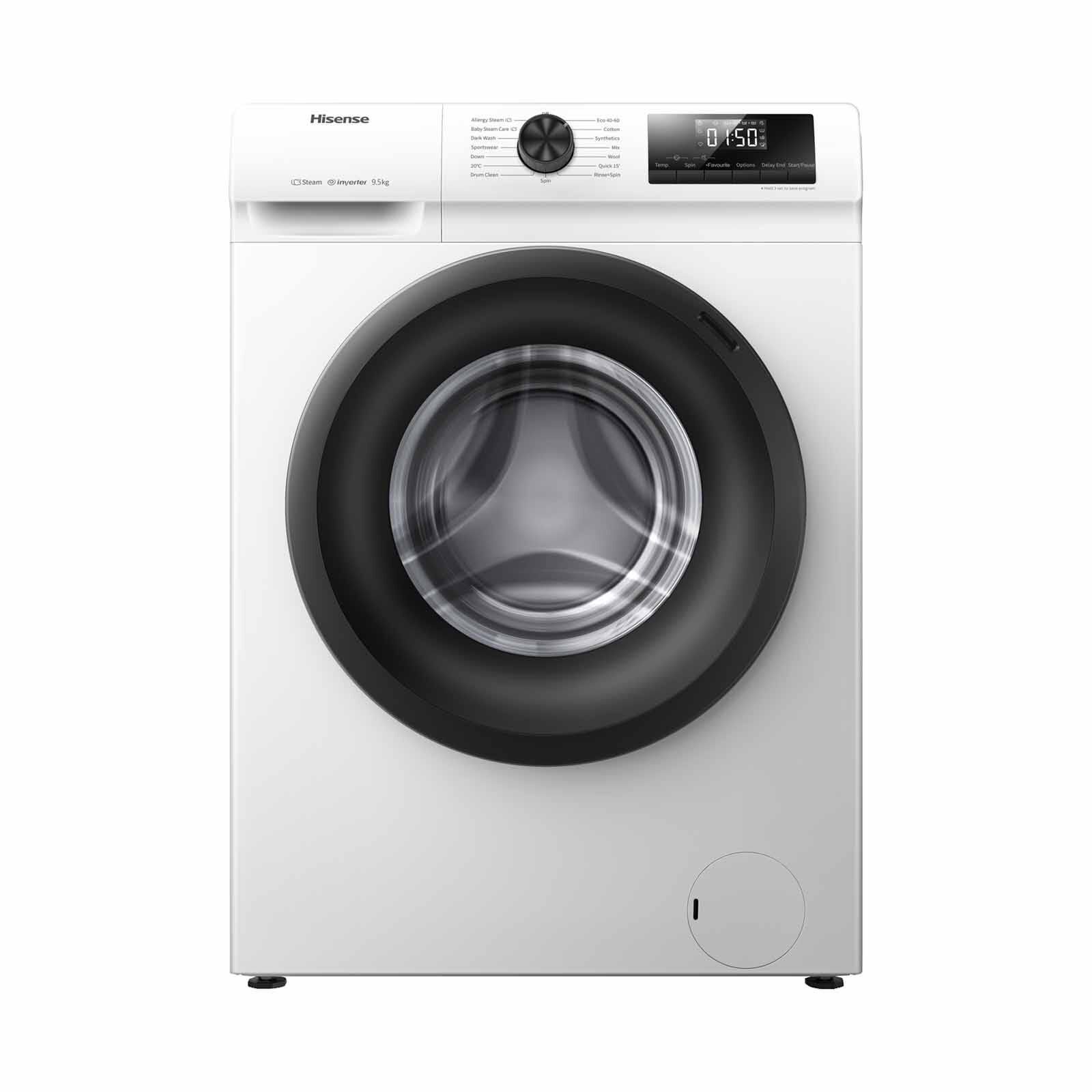 HISENSE Front Load Washer (9.5kg) - White WF95N1-image 1