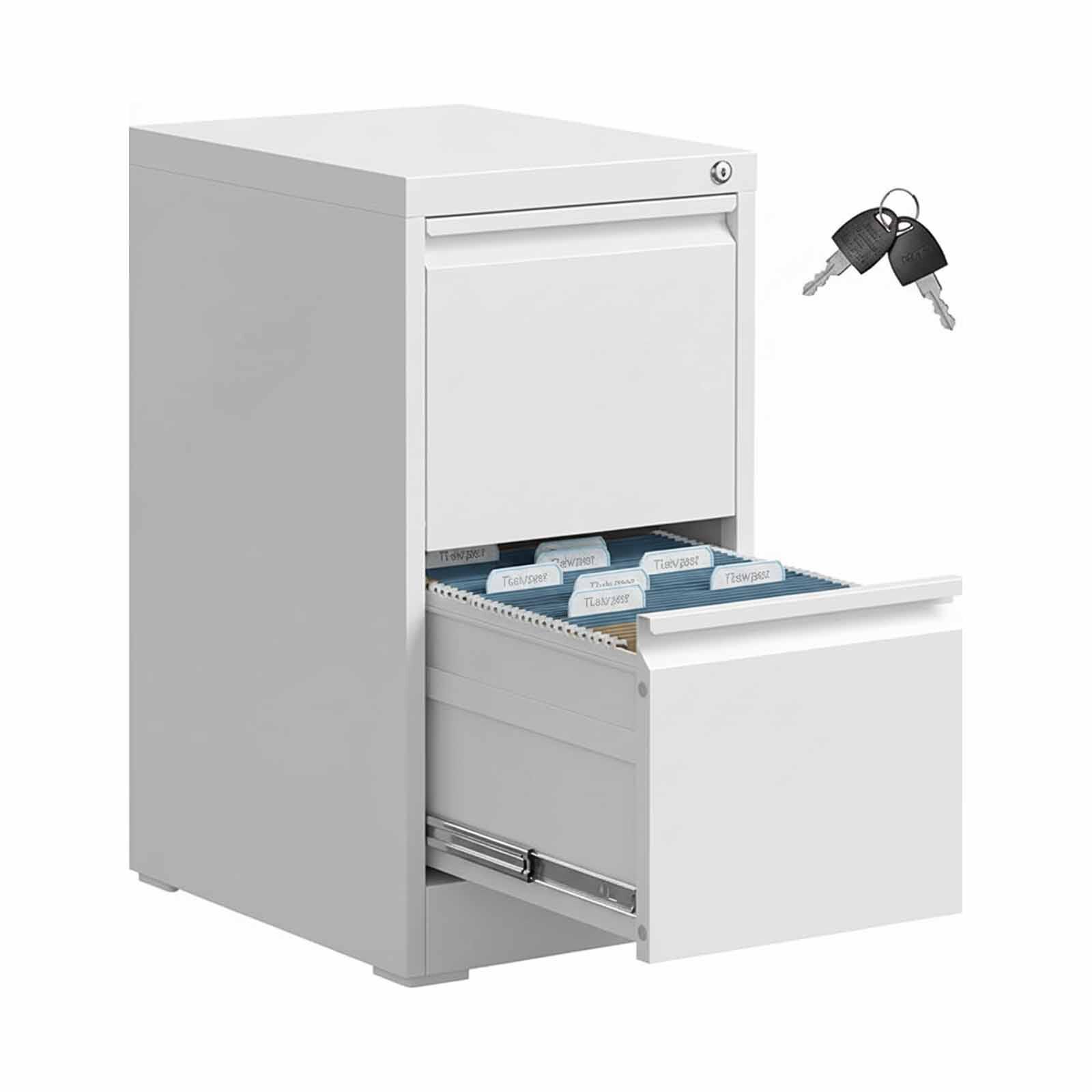 STEELCRAFT Filex 2 Drawer Vertical Filing Cabinet White38 X 50 X 73 H FILEX