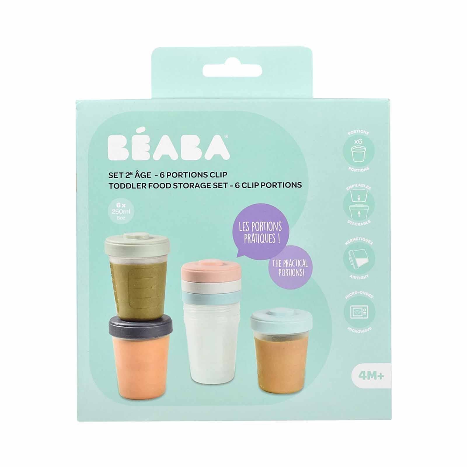 BEABA Food Storage Toddler Set 250ml - Eucalyptus (online) CLIP PORTIONS-image 4