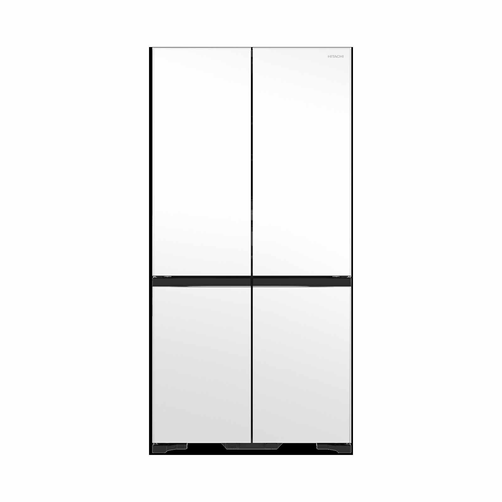 HITACHI 4 Door French Bottom Freezer Fridge - Glass Matt White (569l) R-WB640PMS1-5 MGW-image 1