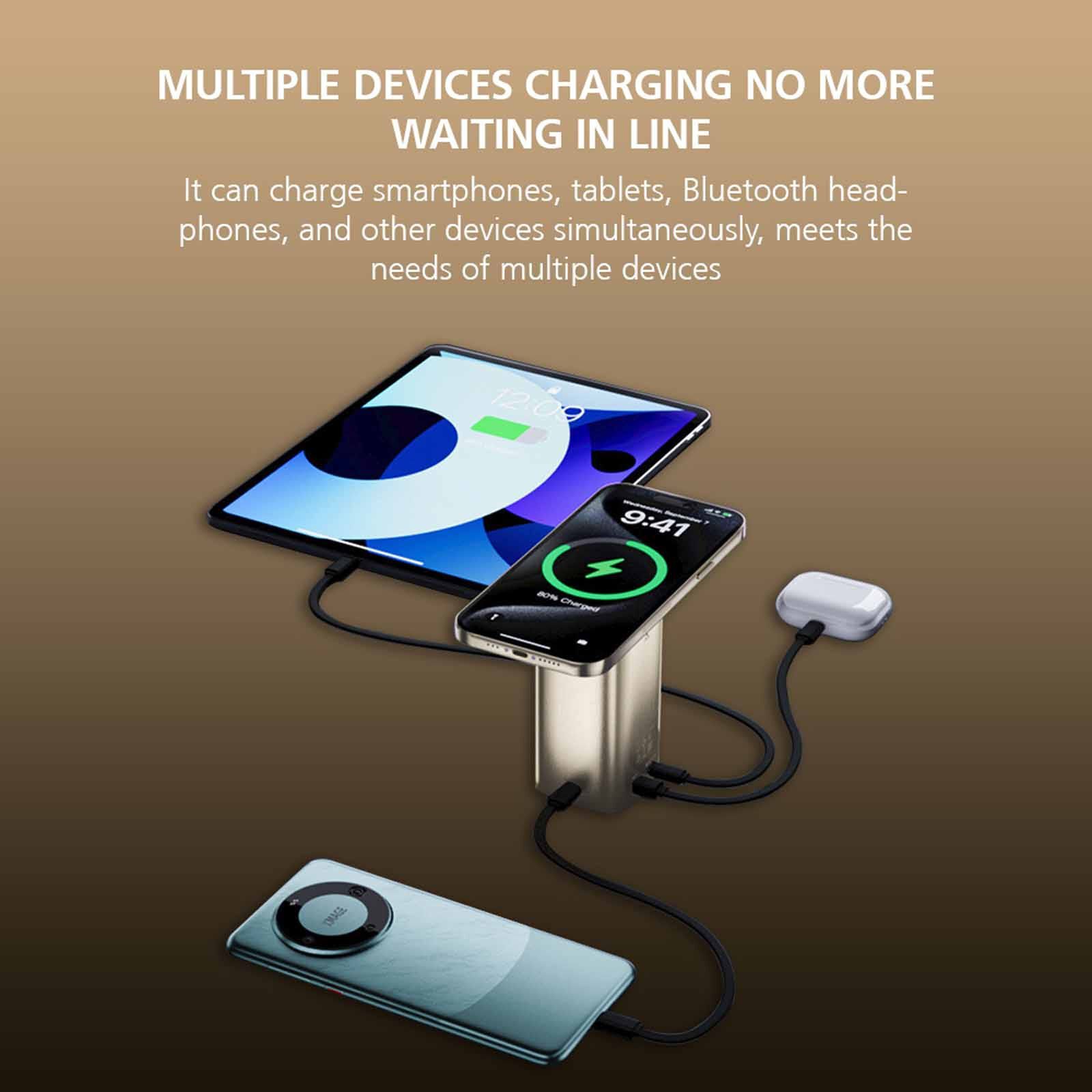 MICROPACK 4 In 1 Pd Fast Charging Magnetic Wireless Powerbank - Titanium Gold WPB-2100-TI-image 13