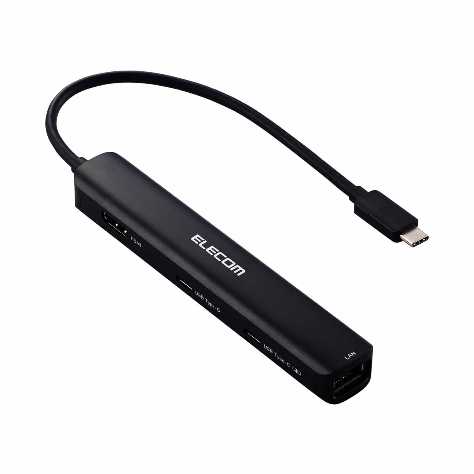 ELECOM 6 In 1 Docking Station (1 X Usb C/hdmi/lan Port 2 X Usb A 1 X C Pd100w) DST-C30BK