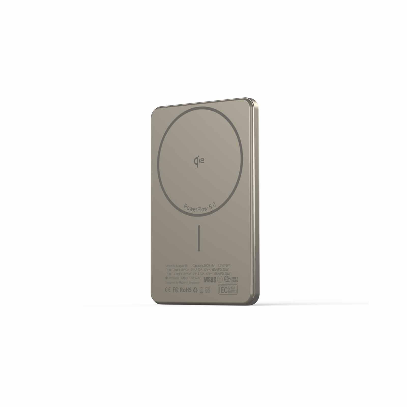 MAZER Qi2 Certified 15w 5000mah Pd20w Ultra Thin Power Bank - Natural Titanium M-MAGAIR29-NT-image 14