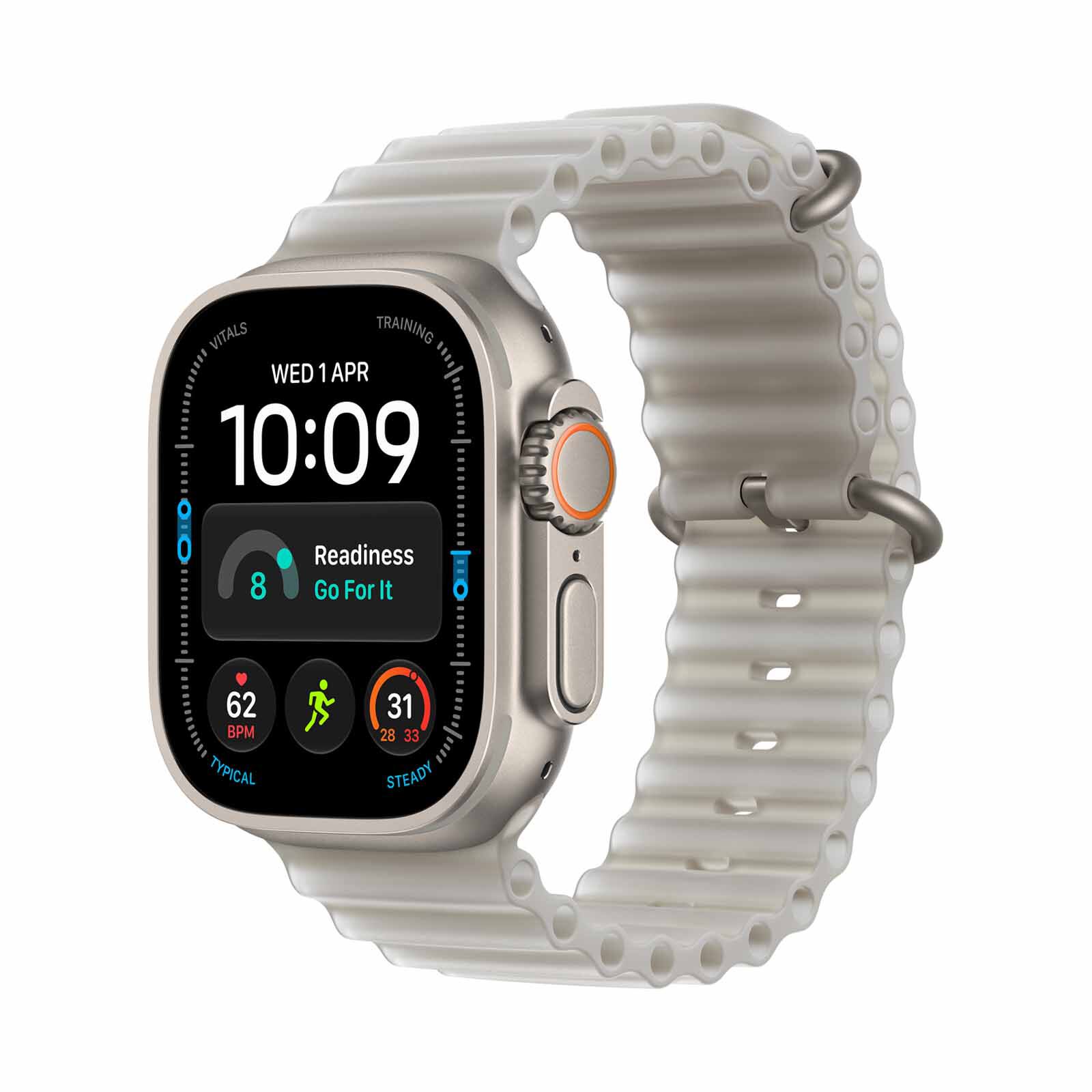 APPLE Watch Ultra 4 Gps + Cellular 49mm Natural Titanium Case With Translucent Grey Ocean Band MJAD4X/A-image 2