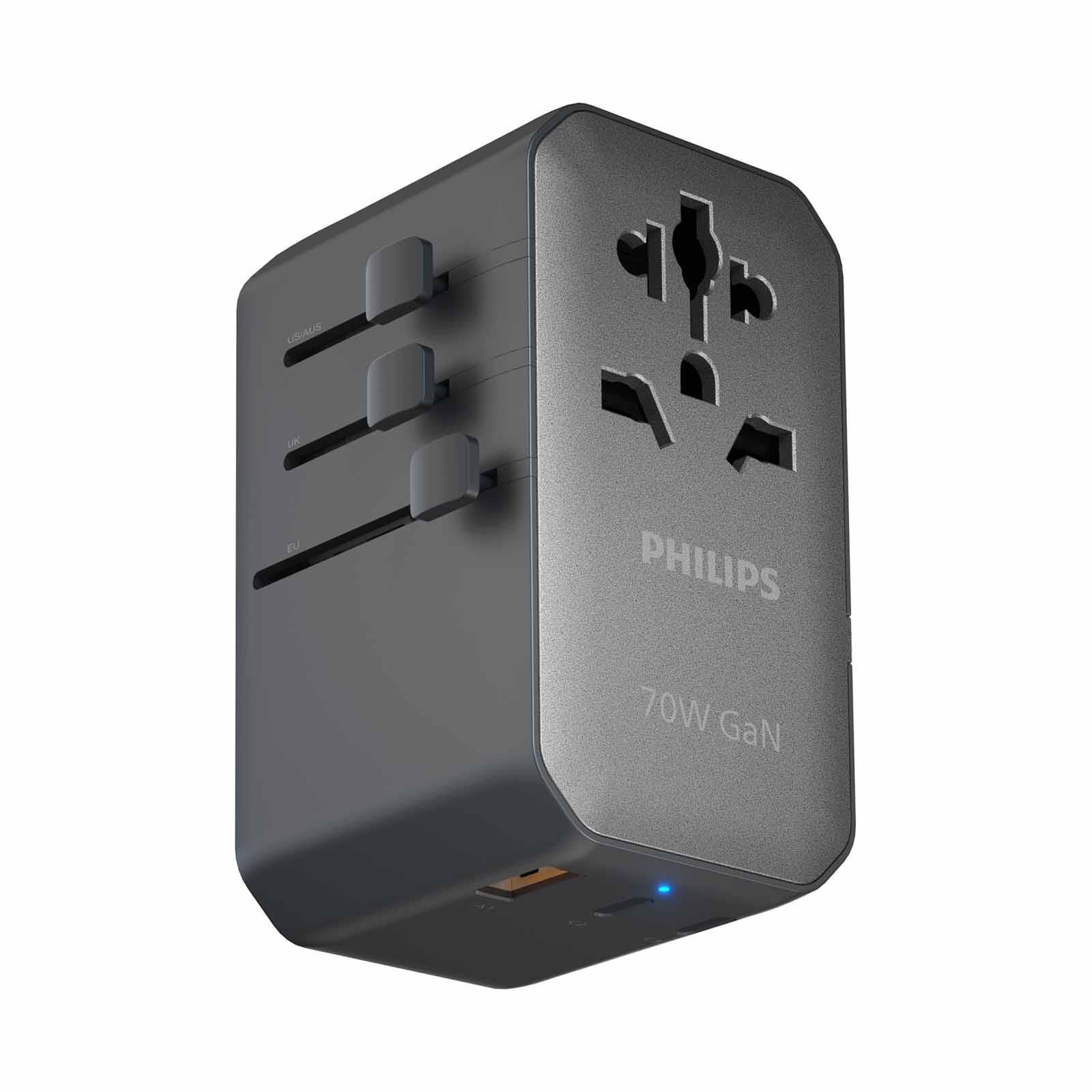 PHILIPS 70w Travel Adapter With Retractable Usb C Cable CHP9004B/97-image 6