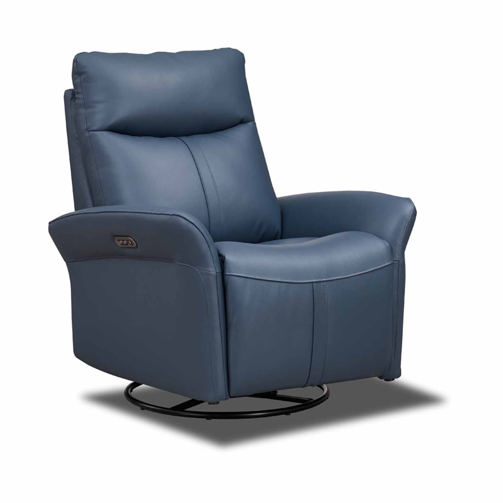 GERBRSI 1r Rocker (hl) Blue Half Leather Sofa ROMA-image 9