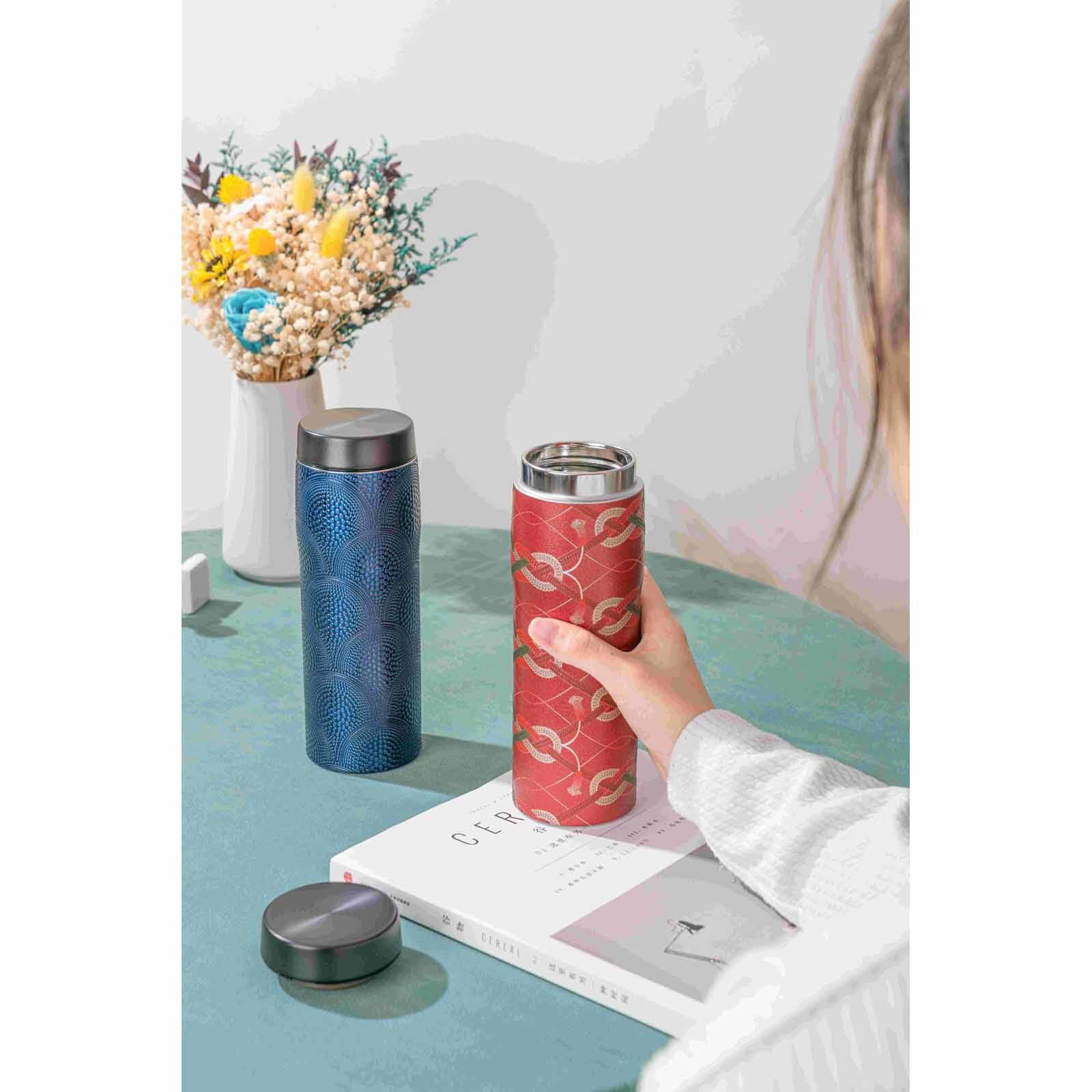 TIGER 480ml Stainless Bottle (blue) + Wooden Box (samekomon) Special Edition MJX-A483 (AS)-image 4