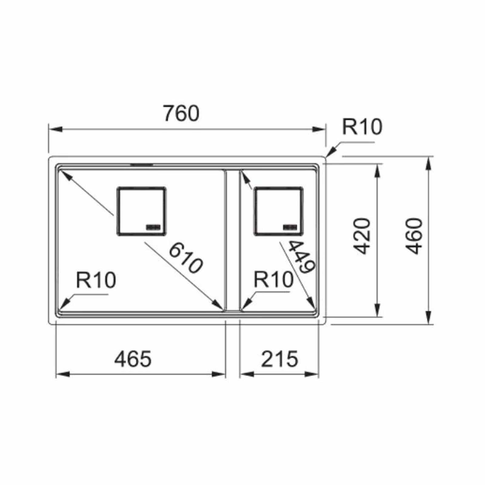 FRANKE 2 Double Bowl Fragranite Kitchen Sink - Kng120-pl Platinum KUBUS-image 4