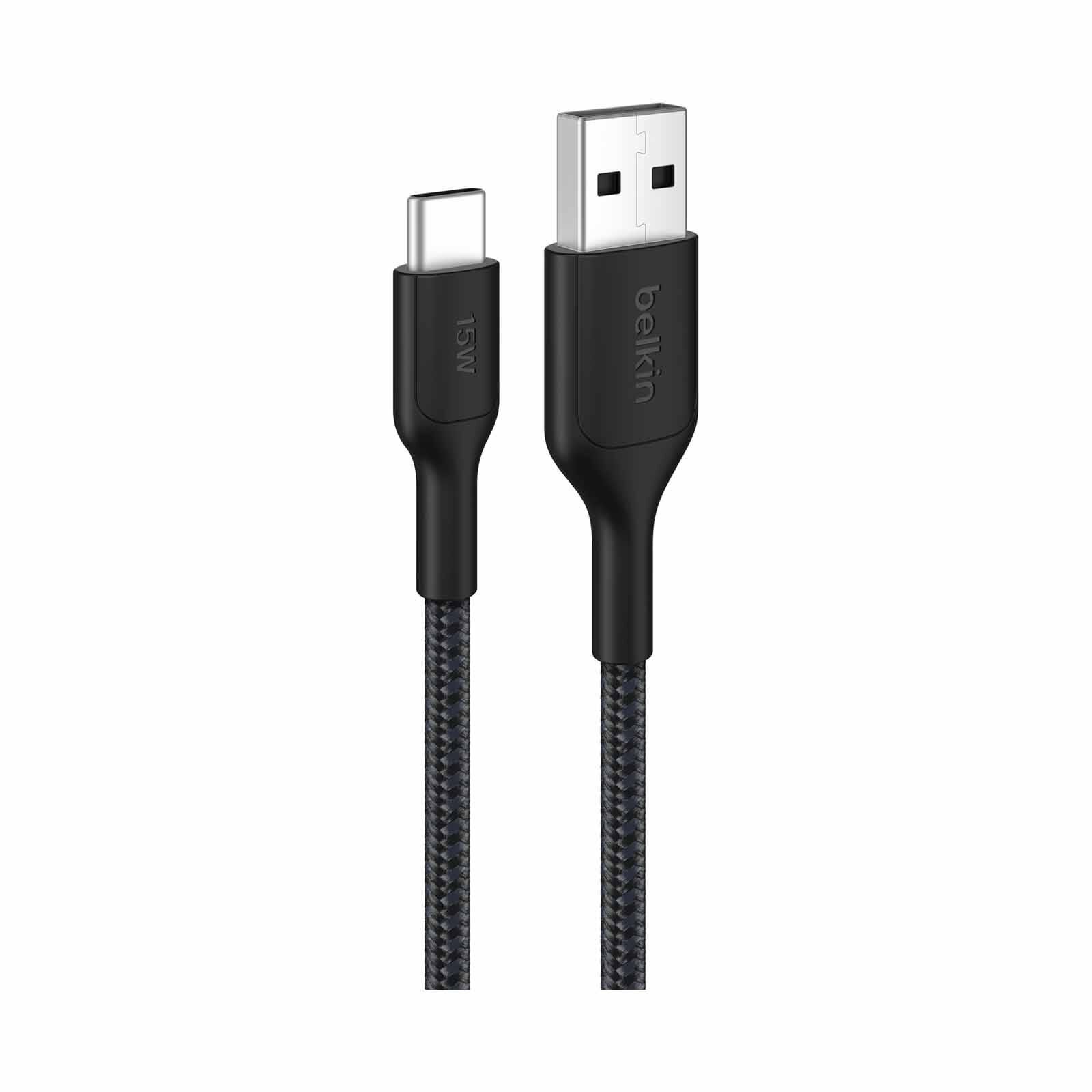 BELKIN Usb-a - Usb-c Cable 2.0, Braided Pcr, 1m, Black CAB022FQ1MBK-image 1