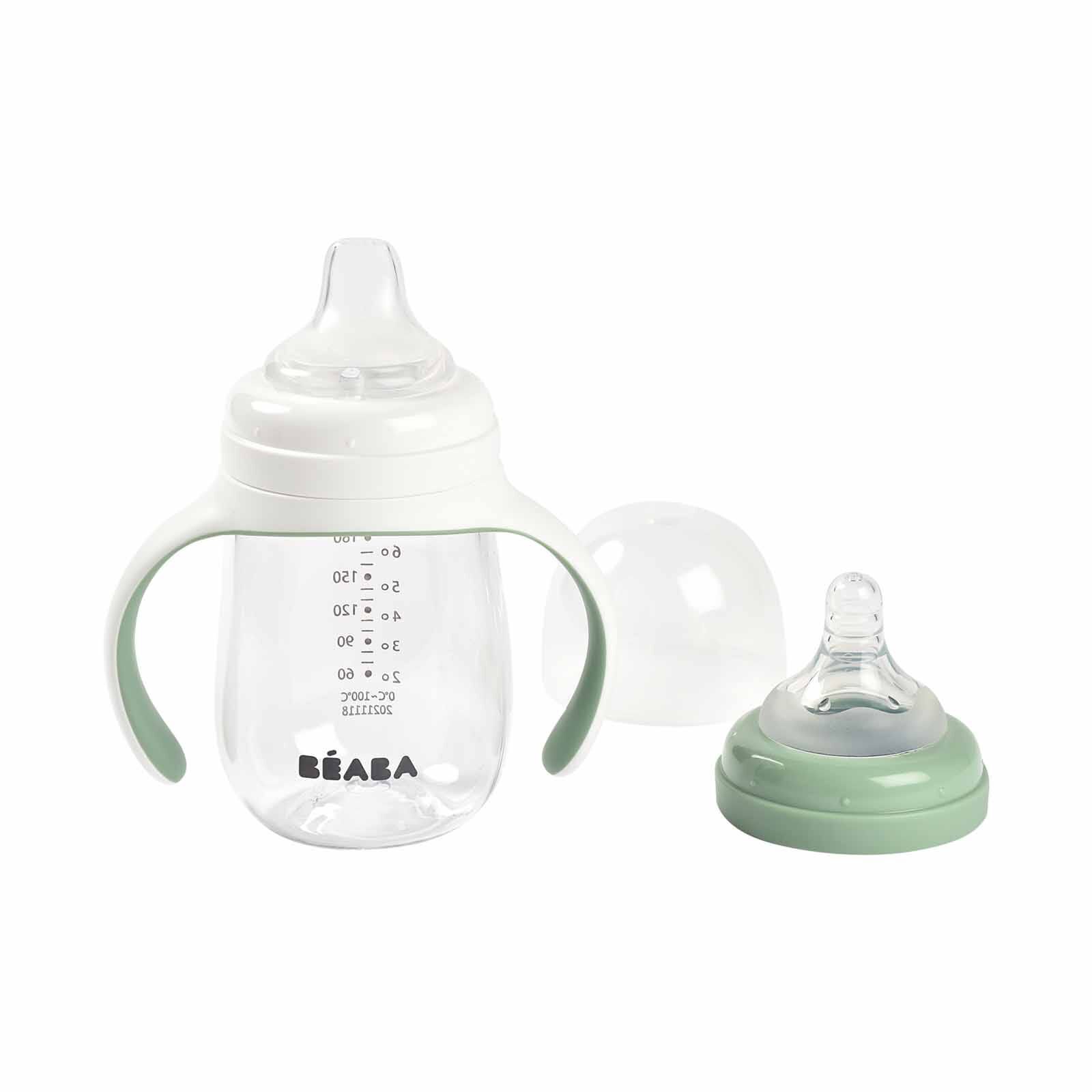 BEABA To Sippy Learning Cup 210ml - Sage (online) 2 IN 1 BOTTLE-image 1