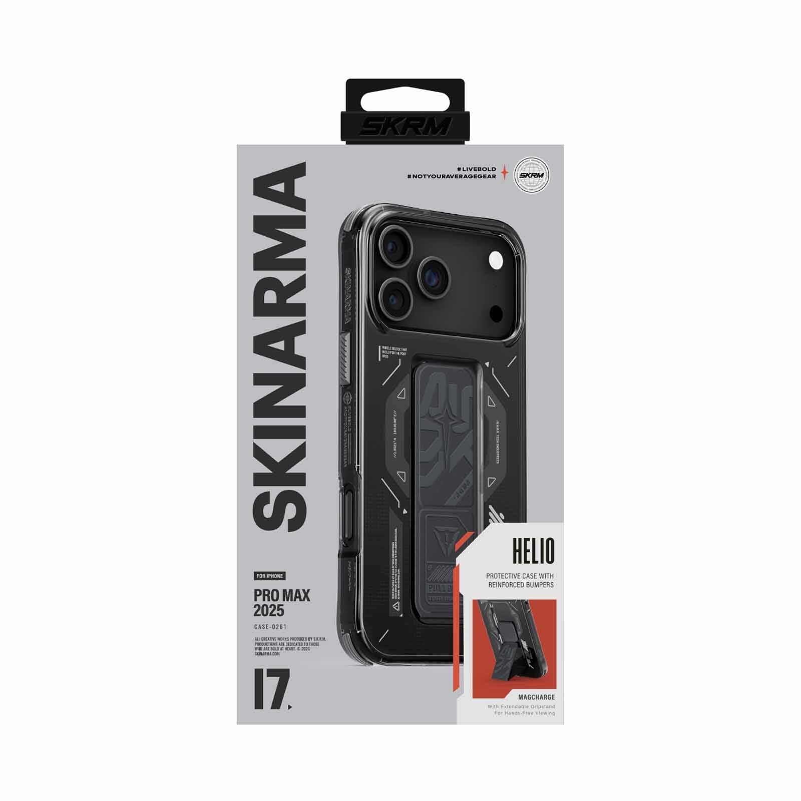 SKINARMA Iphone 17 Pro Max (2025) 6.9" Helio (mag-charge + Grip-stand) SK-2025IPP6.9-HELIO-GRA