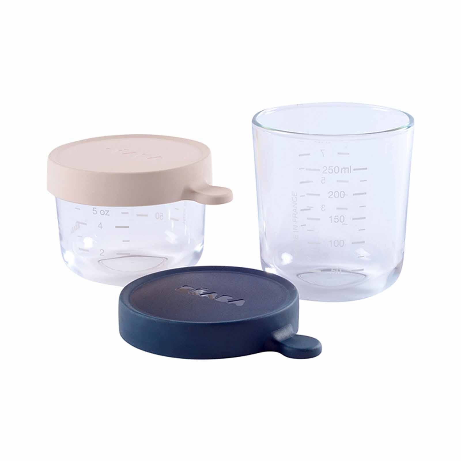 BEABA Jar 2 Pack 150ml/250ml Pink/dark Blue (online) SUPERIOR GLASS-image 1