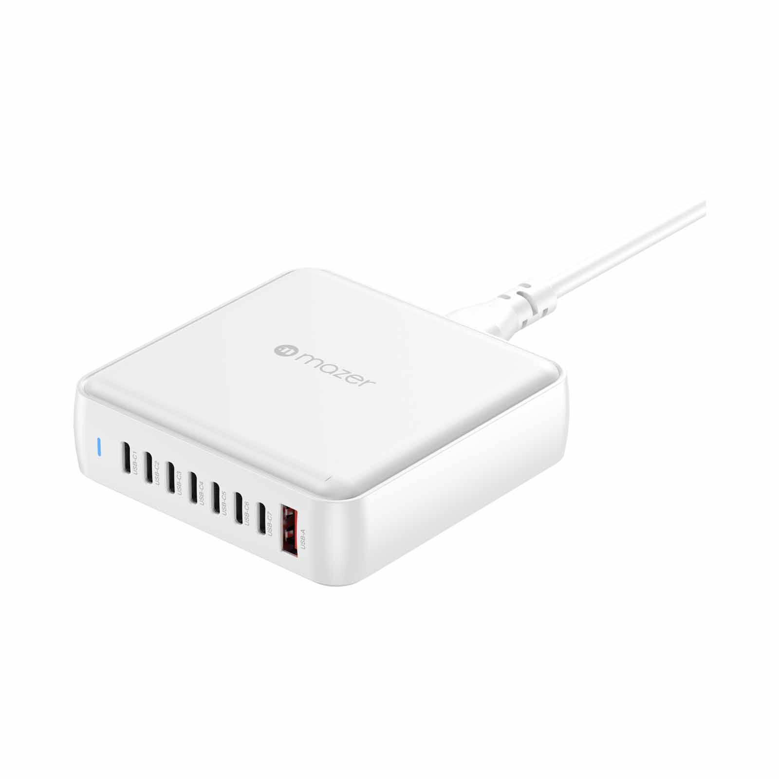 MAZER Ganprestige Uk Pd170w 8ports (7c1a) Desktop Charger With 1.5m Power Cable-white M-D170W-V5-WH-image 5