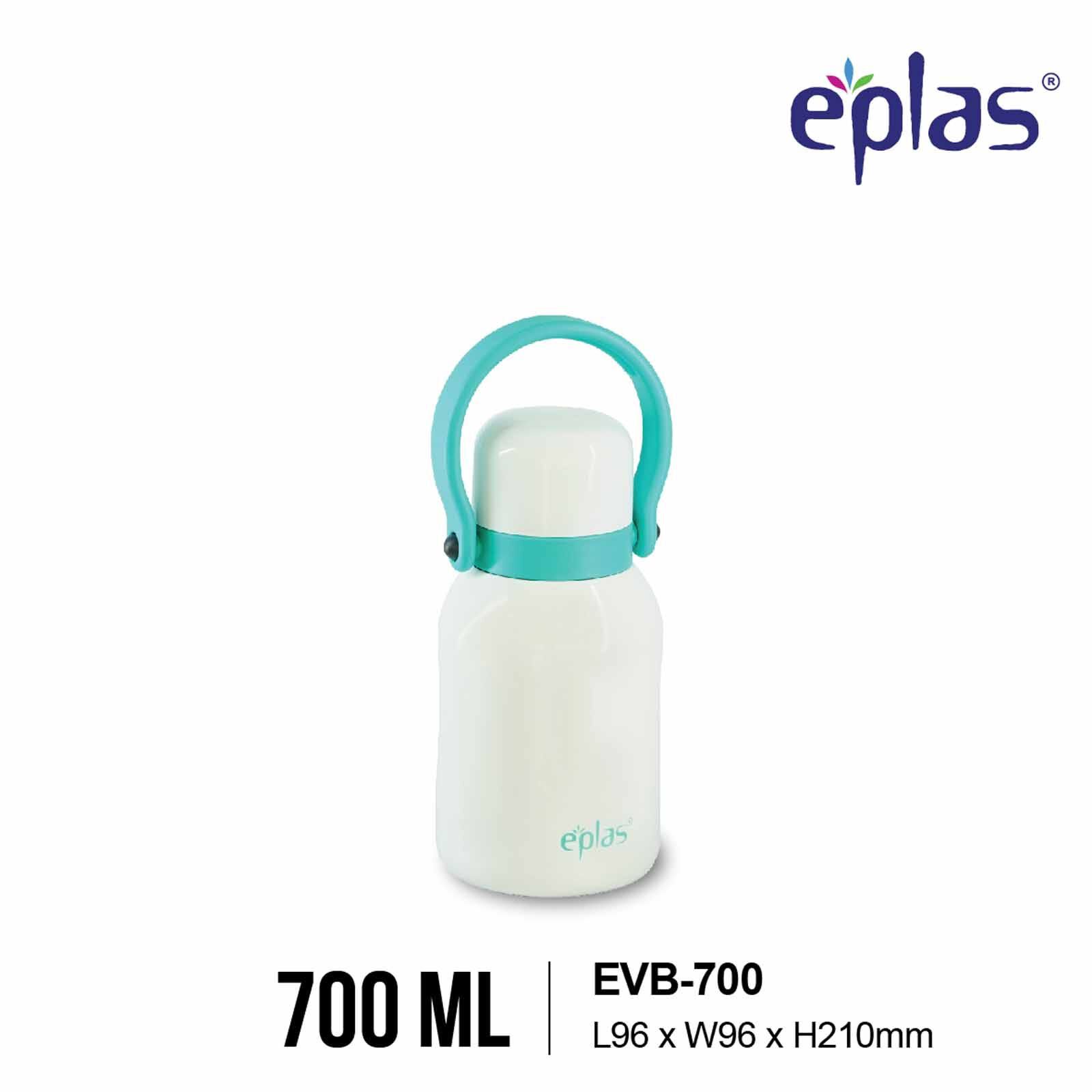 EPLAS 316 Double-walled Stainless Steel One Touch Thermal Bottle With Handle (700ml) - White/turquoise EVB-700-image 1