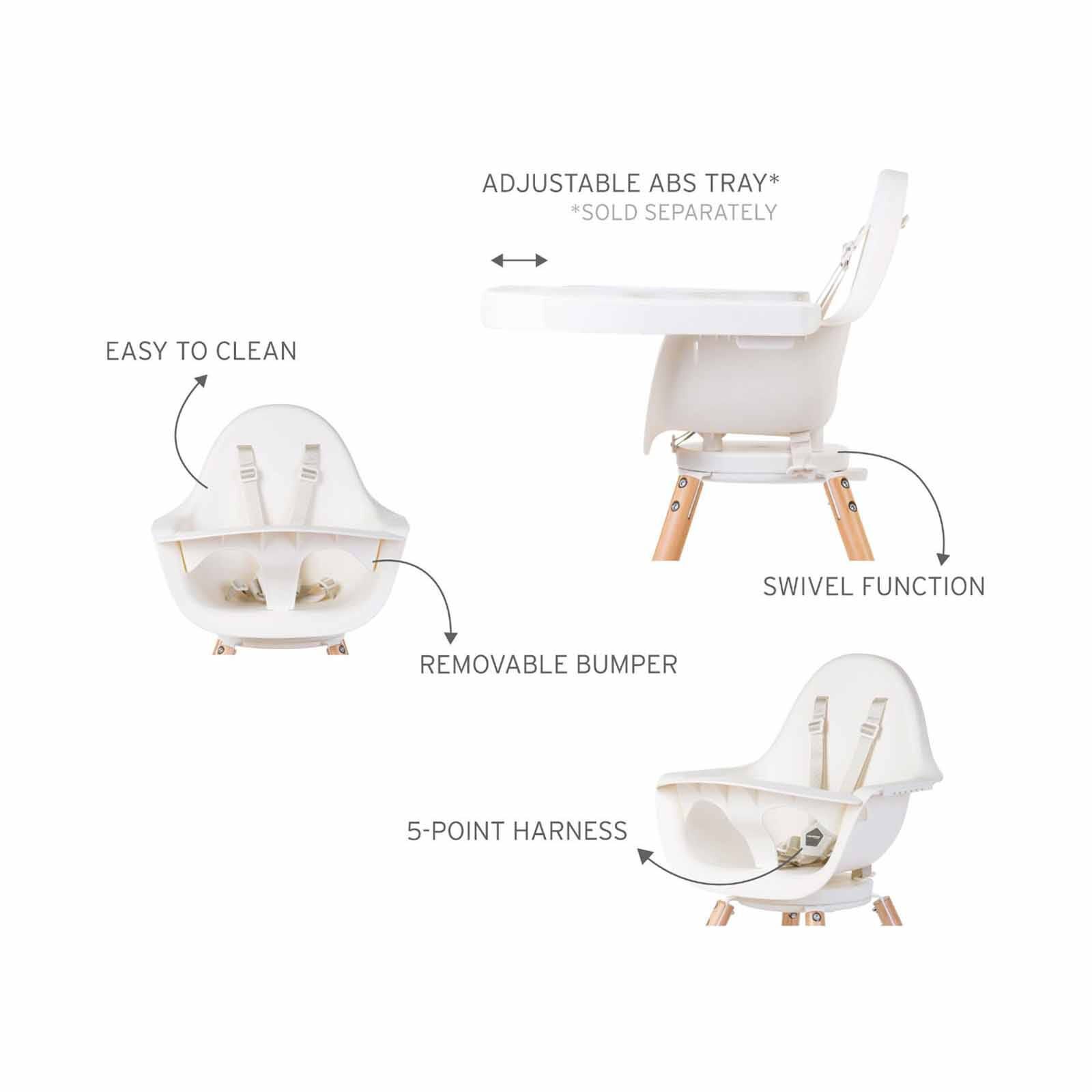 CHILDHOME High Chair - Natural White (online) EVOLU ONE.80&deg;-image 4