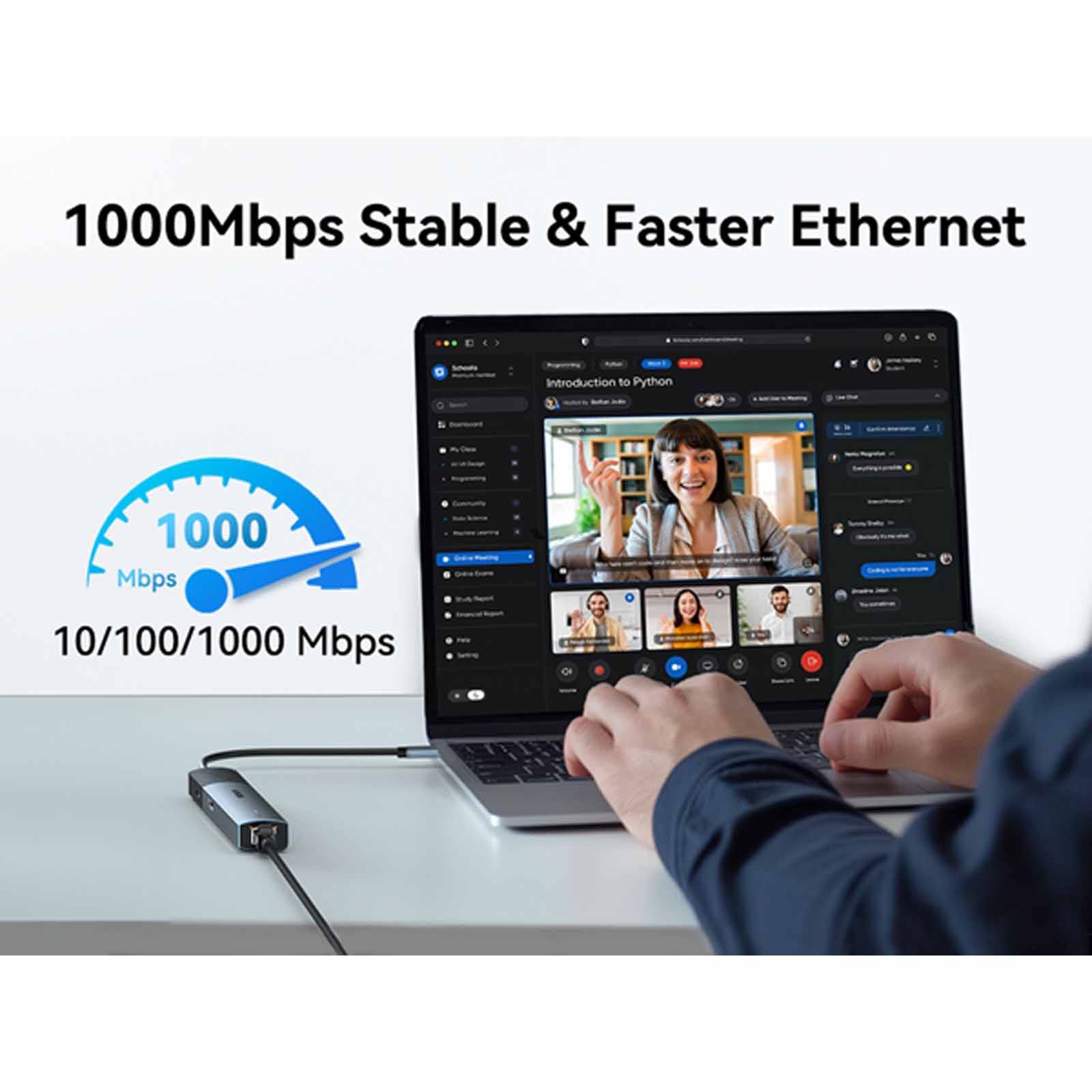MOKIN 5 In 1 1xhdmi4k+1*usb-c 3.0+2*usb-a 2.0+1*gigabit Ethernet Rj45+usb-c Pd Charging Hub MK-UC6003-image 9