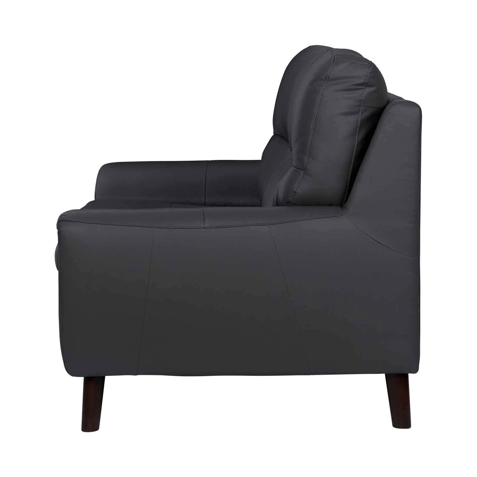SOLOTTI 3 Seater (hl) Charcoal Half Leather Sofa CARLOTTA-image 3