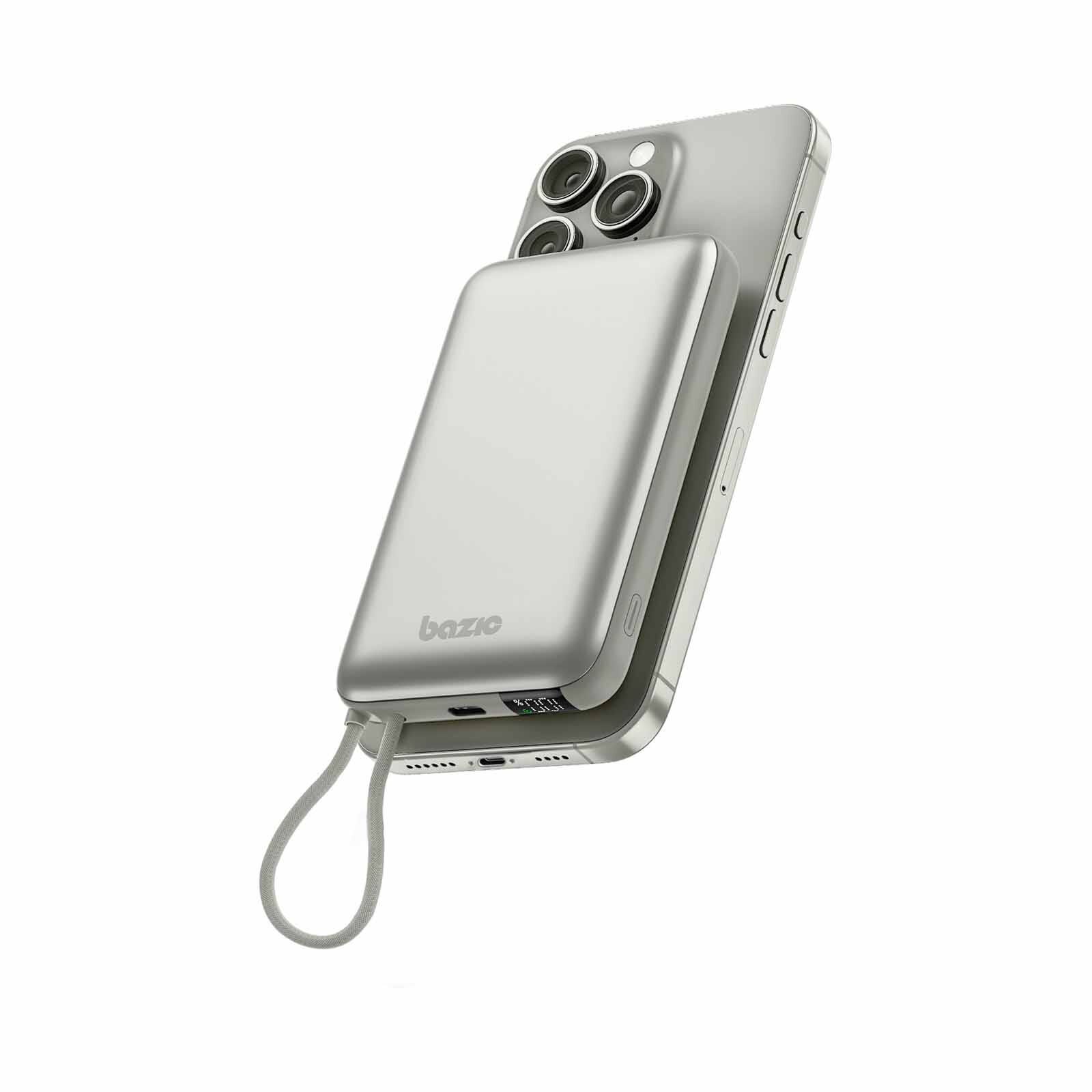 BAZIC Gopower Fusion Mag 10k, Magsafe Powerbank With Built-in Usb-c Cable - Pebble FUS-MAG10K-PEB-image 2