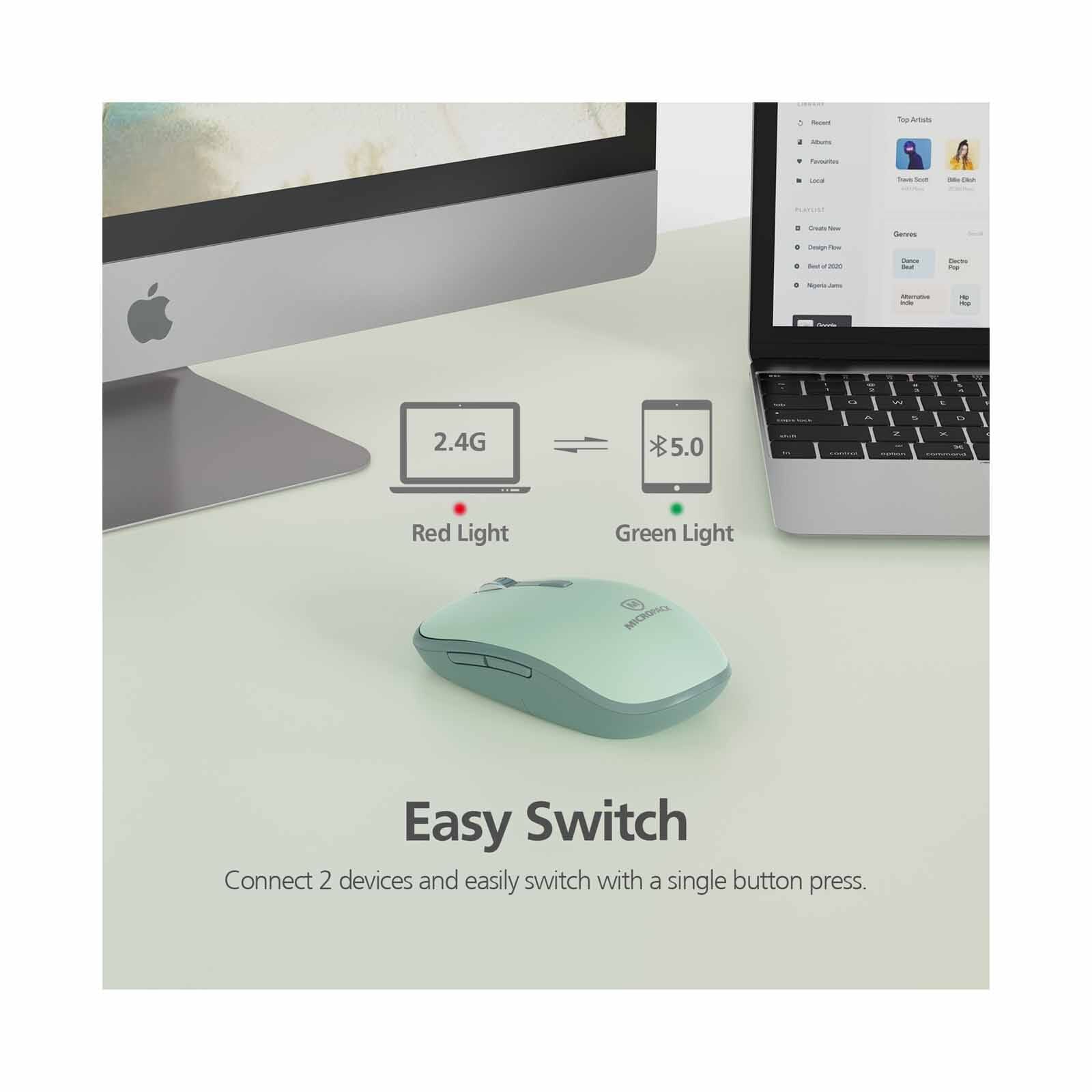 MICROPACK Speedy Slient 2 Dual Modes Wireless Mouse - Pink MP-729B-PK-image 3