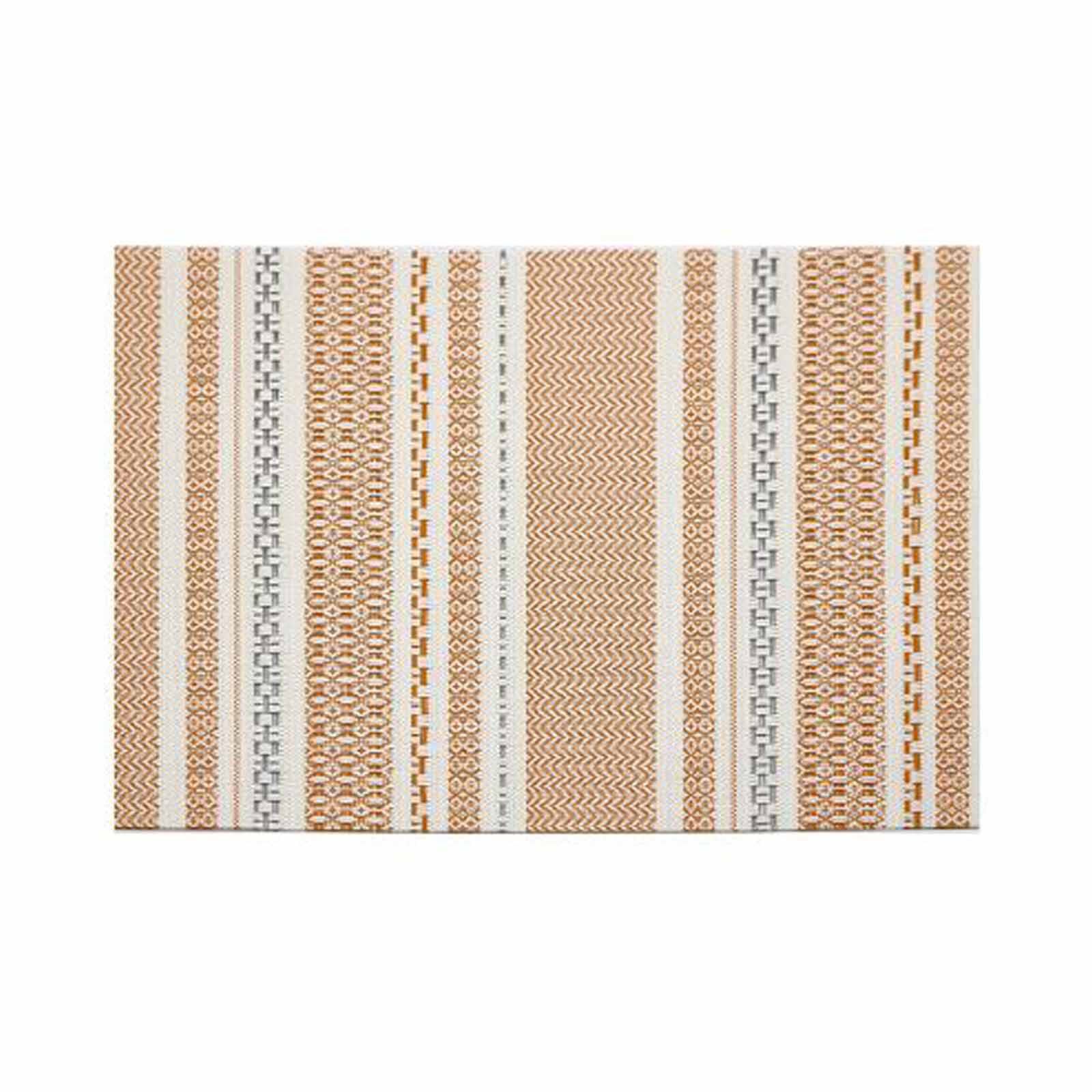 UB-1780 Rect Placemat L30xw45cm, White With Orange & Silver 1780ZJ-ST0768TH-3
