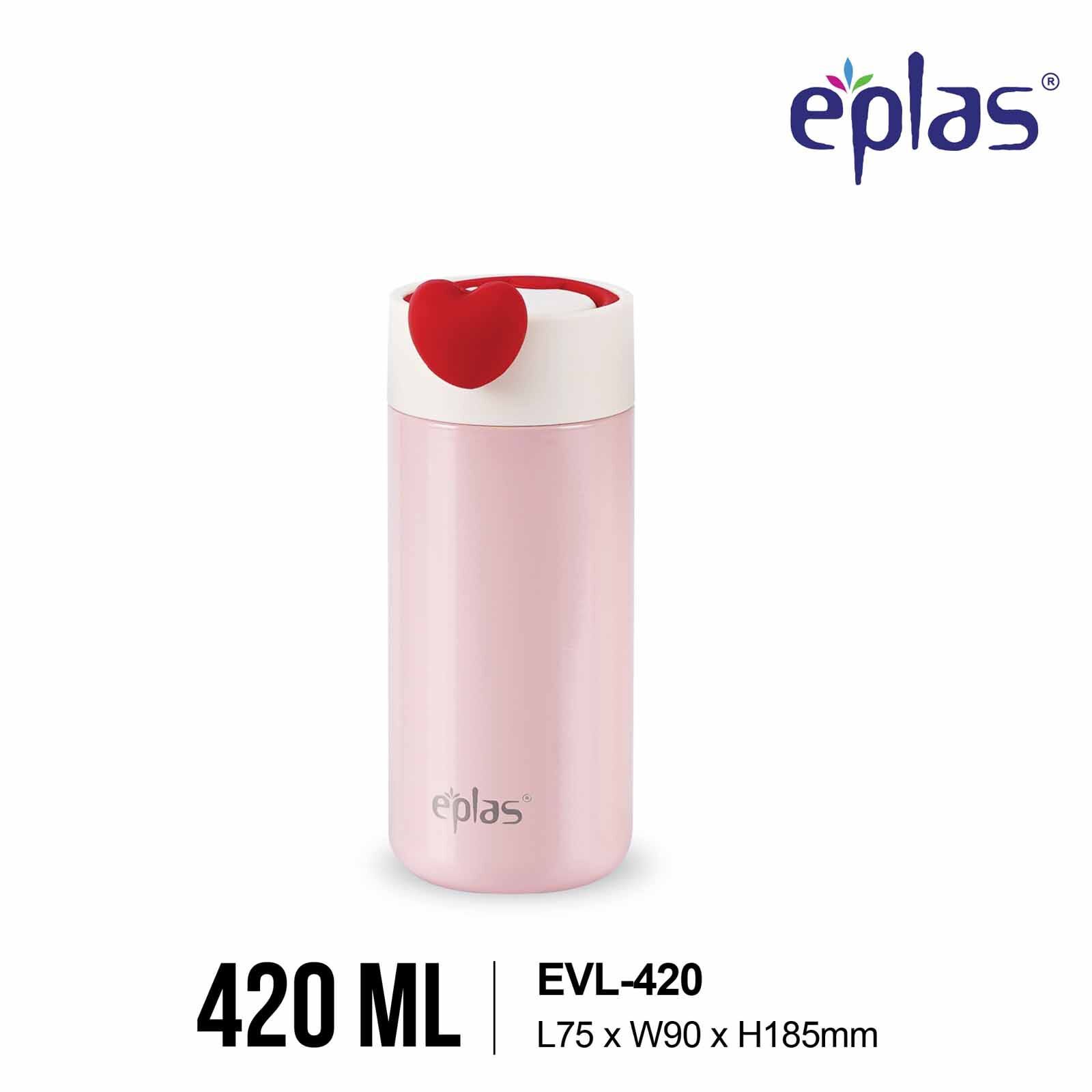EPLAS Eplas Evl-420 (420ml) Macaron Handy Thermal Bottle W Strainer - Pink EVL-420
